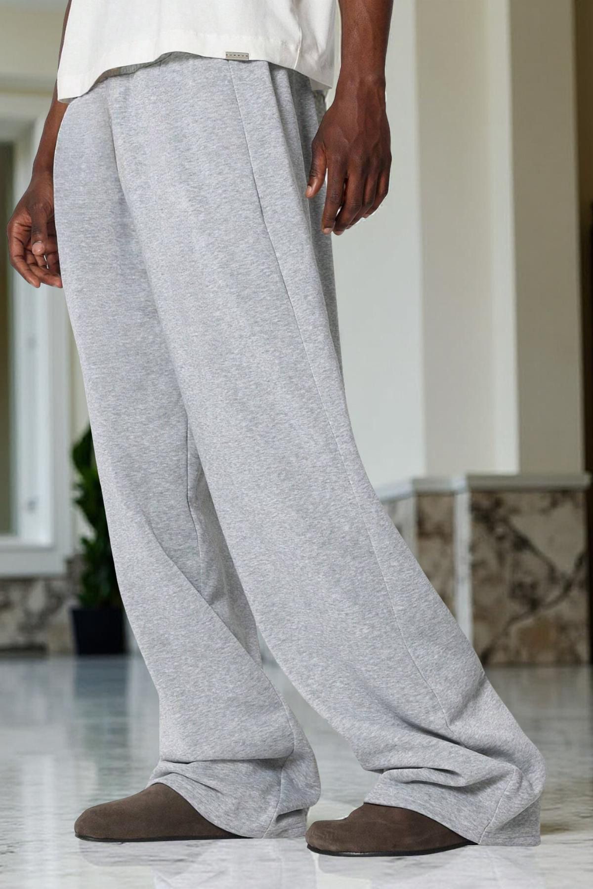 BSBSPOR Oversize Yazlık Bol Kesim Lastikli Paça gri siyah füme Erkek / Kadın