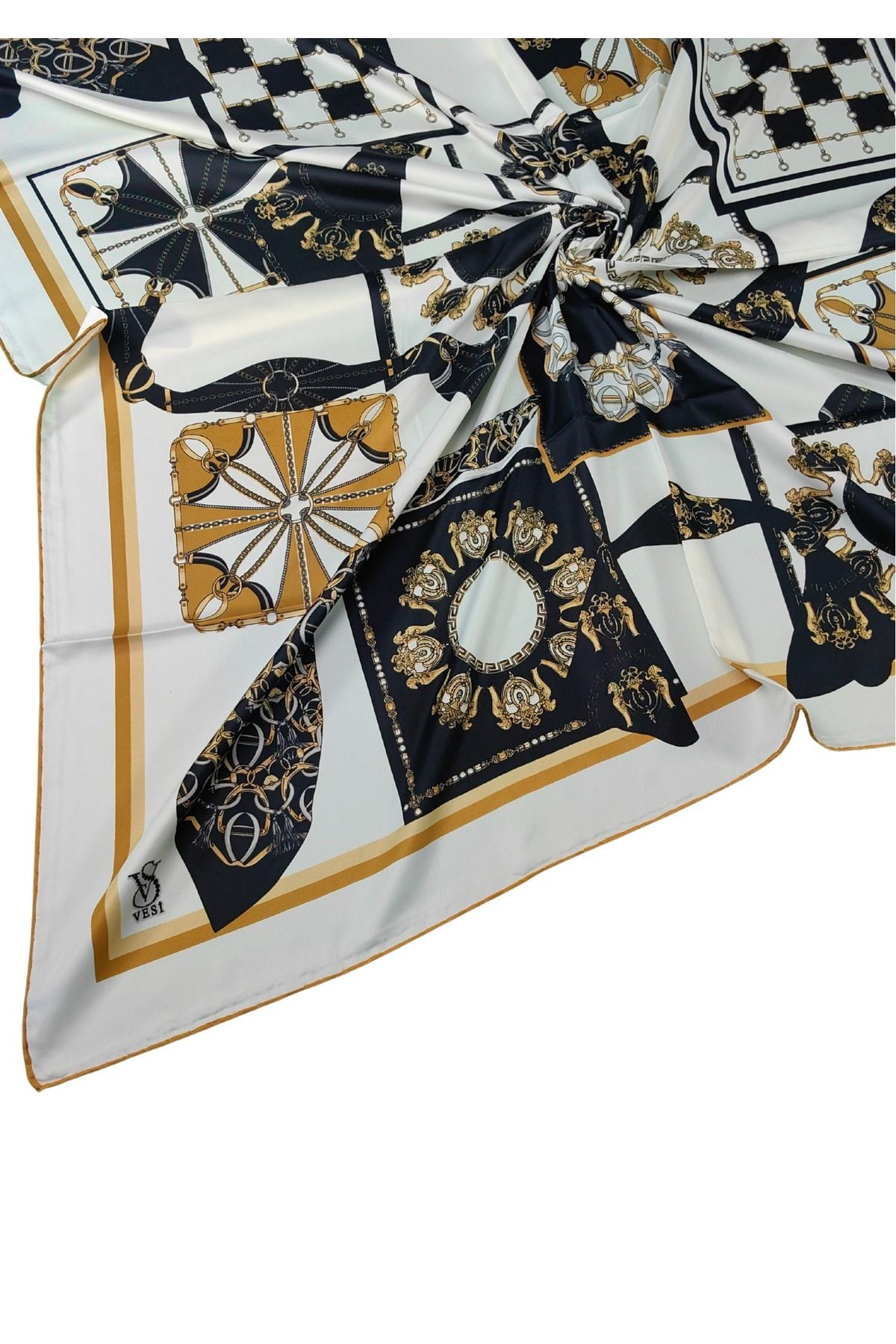 mim eşarp VESİ Eşarp Desenli Sport Twill Eşarp 120x120 cm