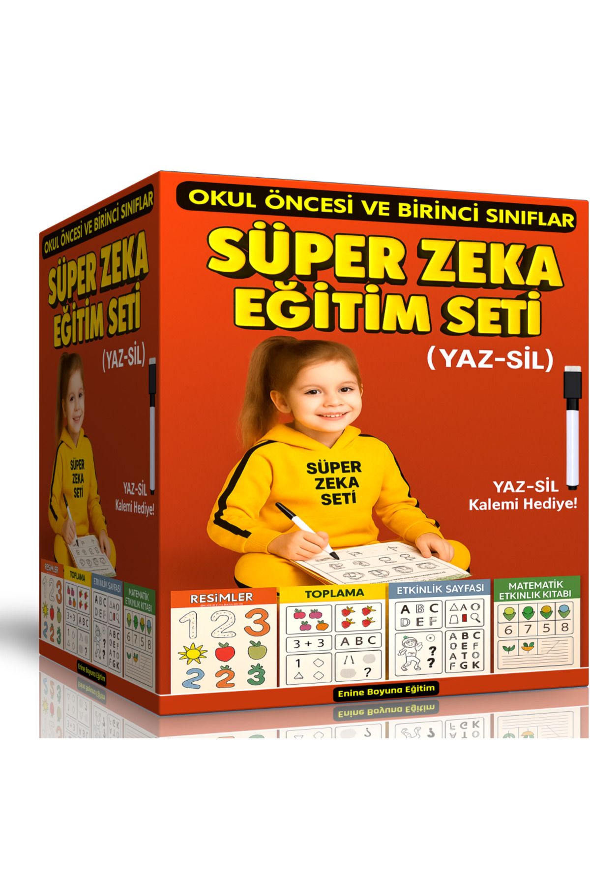 Enine Boyuna Eğitim Okul Öncesi ve Birinci Sınıflar İçin Süper Zeka Eğitim Seti (YAZ-SİL)