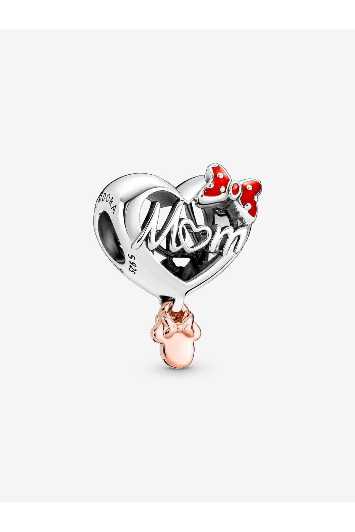 Violet Takı 925 Ayar Gümüş Disney Minnie Mouse Anne Kalbi Charm