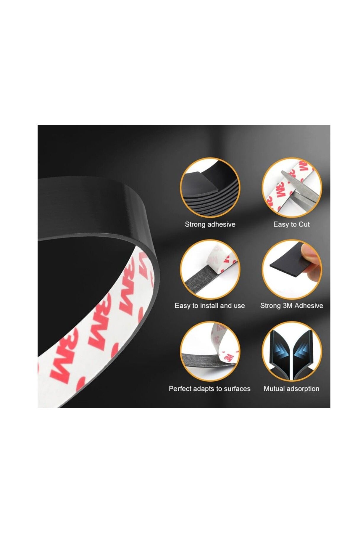 Hdg 2 x 75 cm Yapışkanı Çok Güçlü Kalın Şerit Mıknatıs Magnet- Resim Mıknatısı Buzdolabı Magnet