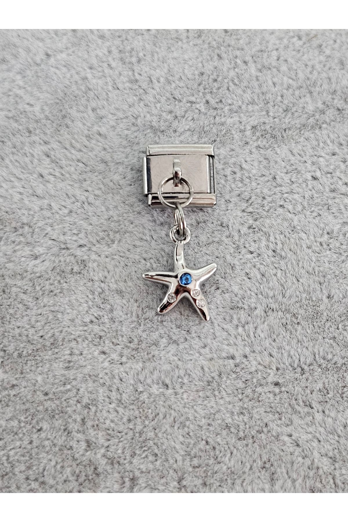 SiestaAccessories Mavi Taşlı Deniz Yıldızı Sallantılı İtalyan Bileklik Charm