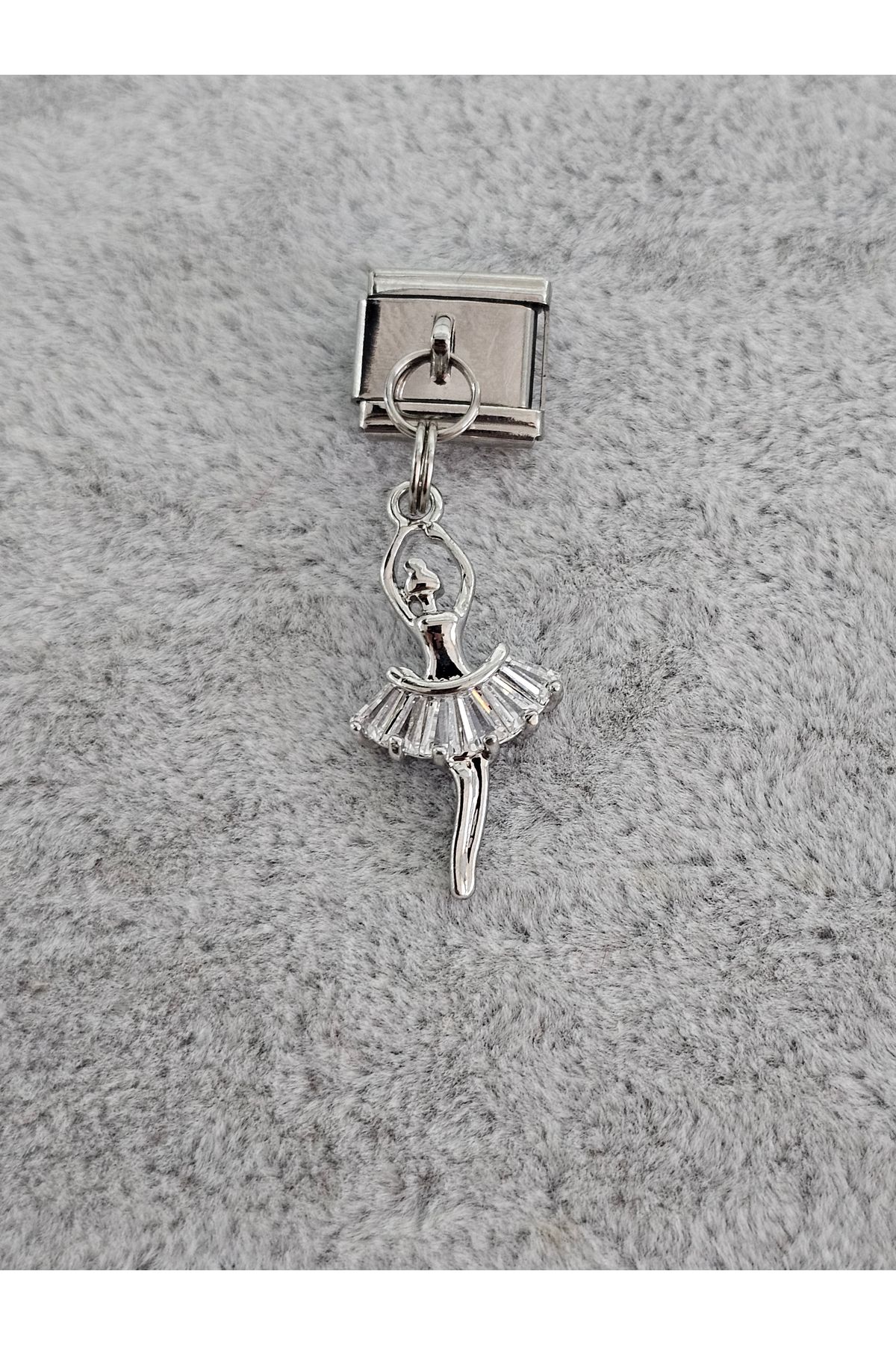 SiestaAccessories Zirkon Taşlı Balerin Sallantılı İtalyan Bileklik Charm
