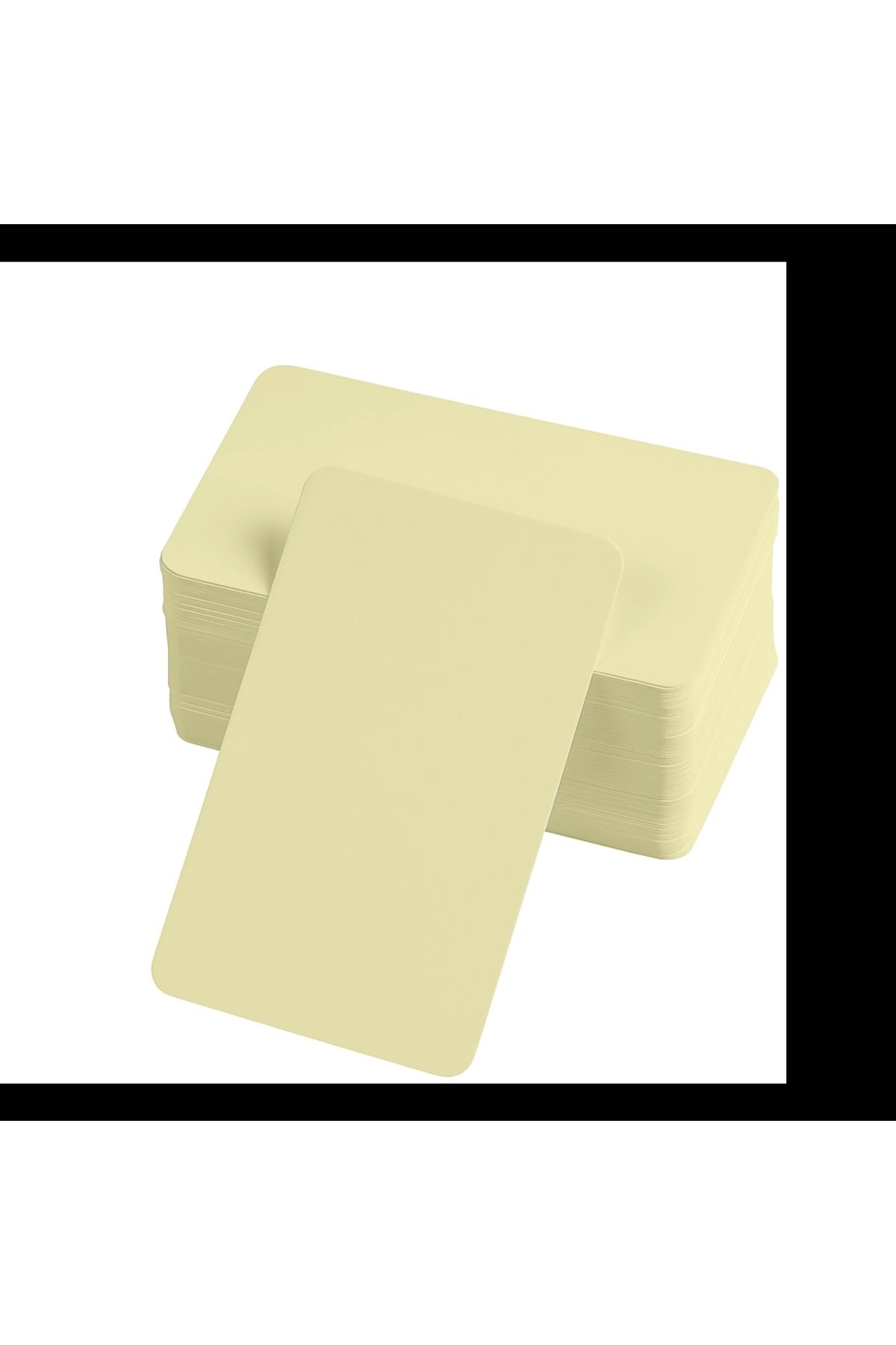 PRATİKOBA BFS Boş Kelime Kartları 5x8 cm - 50 Adet Oval Kenarlı | Tabu & Not Kartları - Sarı