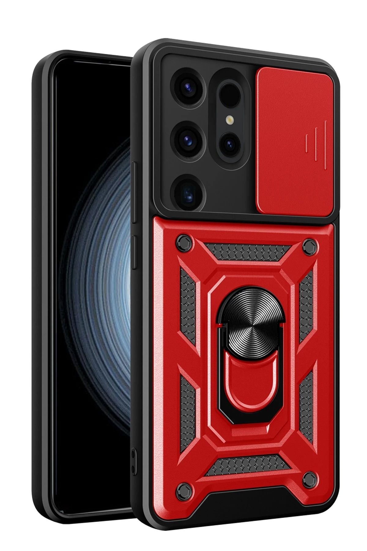 NANOSPACE Samsung Galaxy S24 Ultra İle Uyumlu Kılıf Pars Lens Yüzüklü Silikon