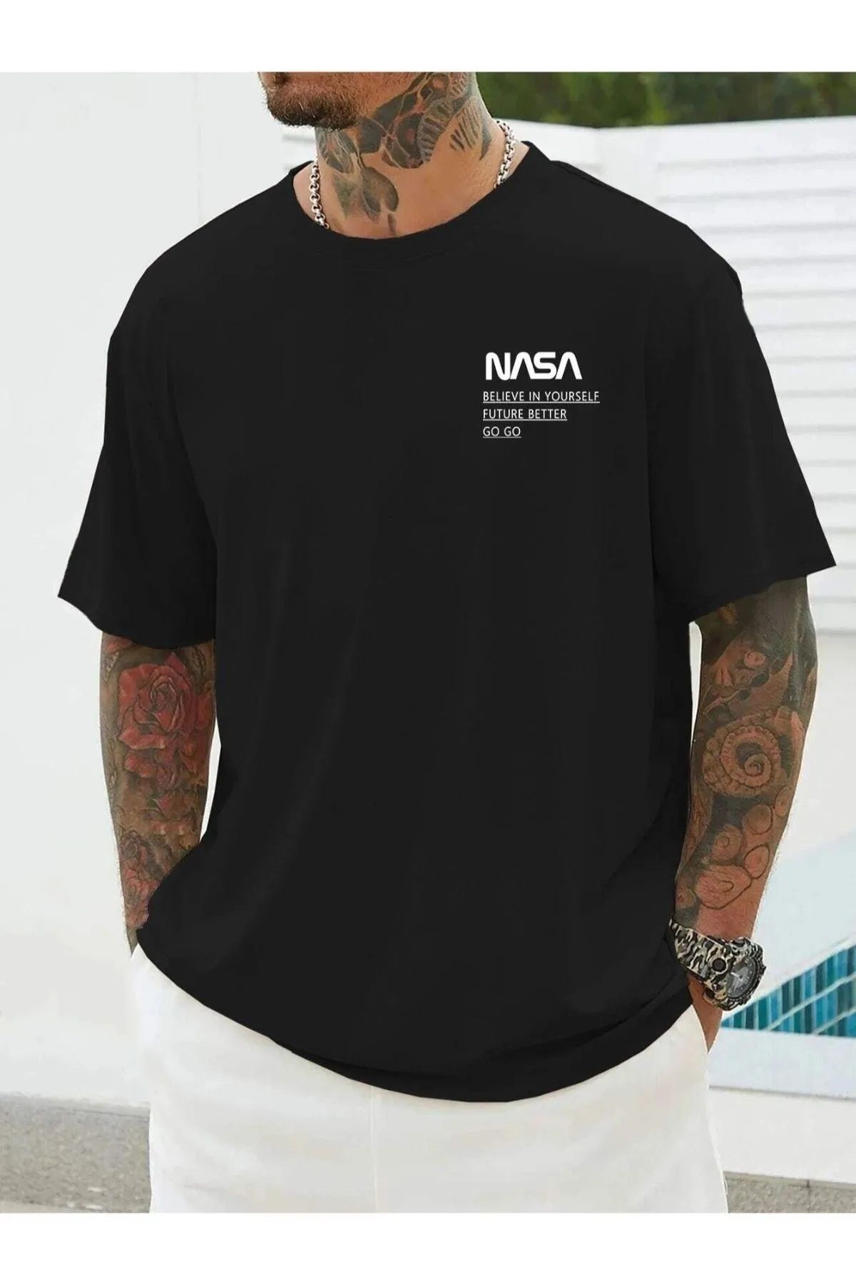 Hunors Sportswear & Company Unisex Kadın/Erkek Siyah Baskılı Oversize T-shirt