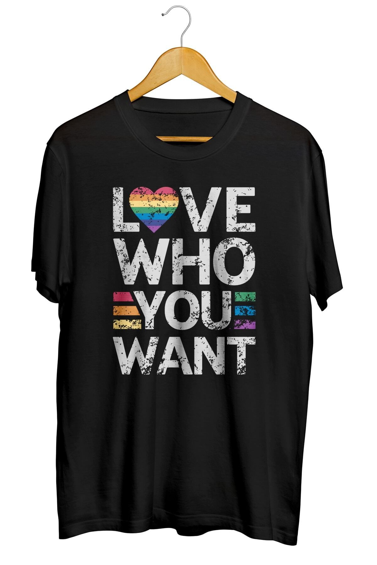 Miba Store Love Who You Want Baskılı Unisex Tişört