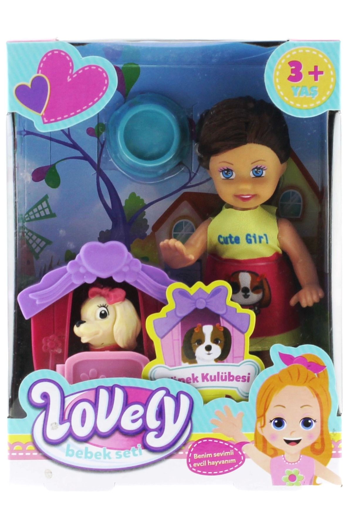 KAKTÜS JACK Lovely Mini Bebek Evcil Hayvan ve Kulübesi Oyun Seti