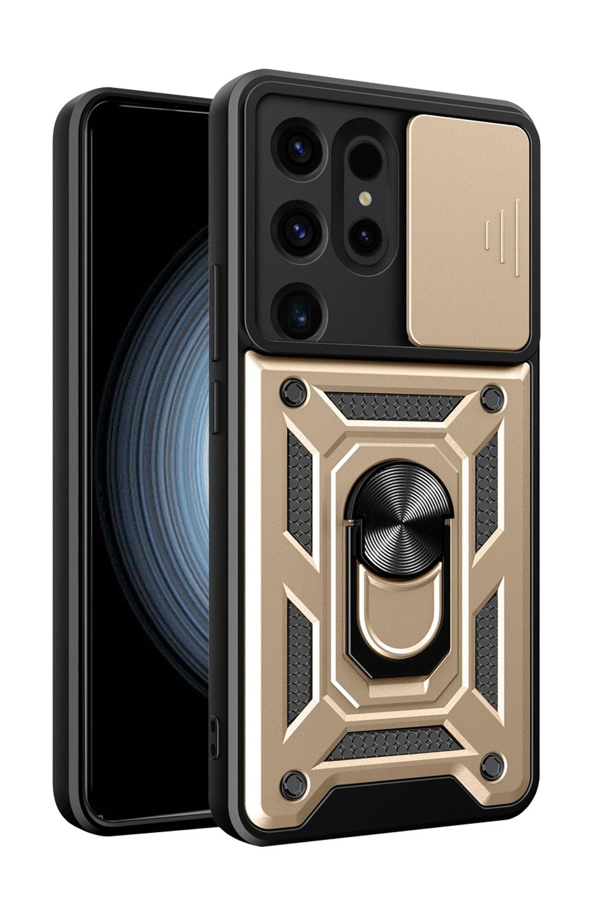 NANOSPACE Samsung Galaxy S24 Ultra İle Uyumlu Kılıf Pars Lens Yüzüklü Silikon