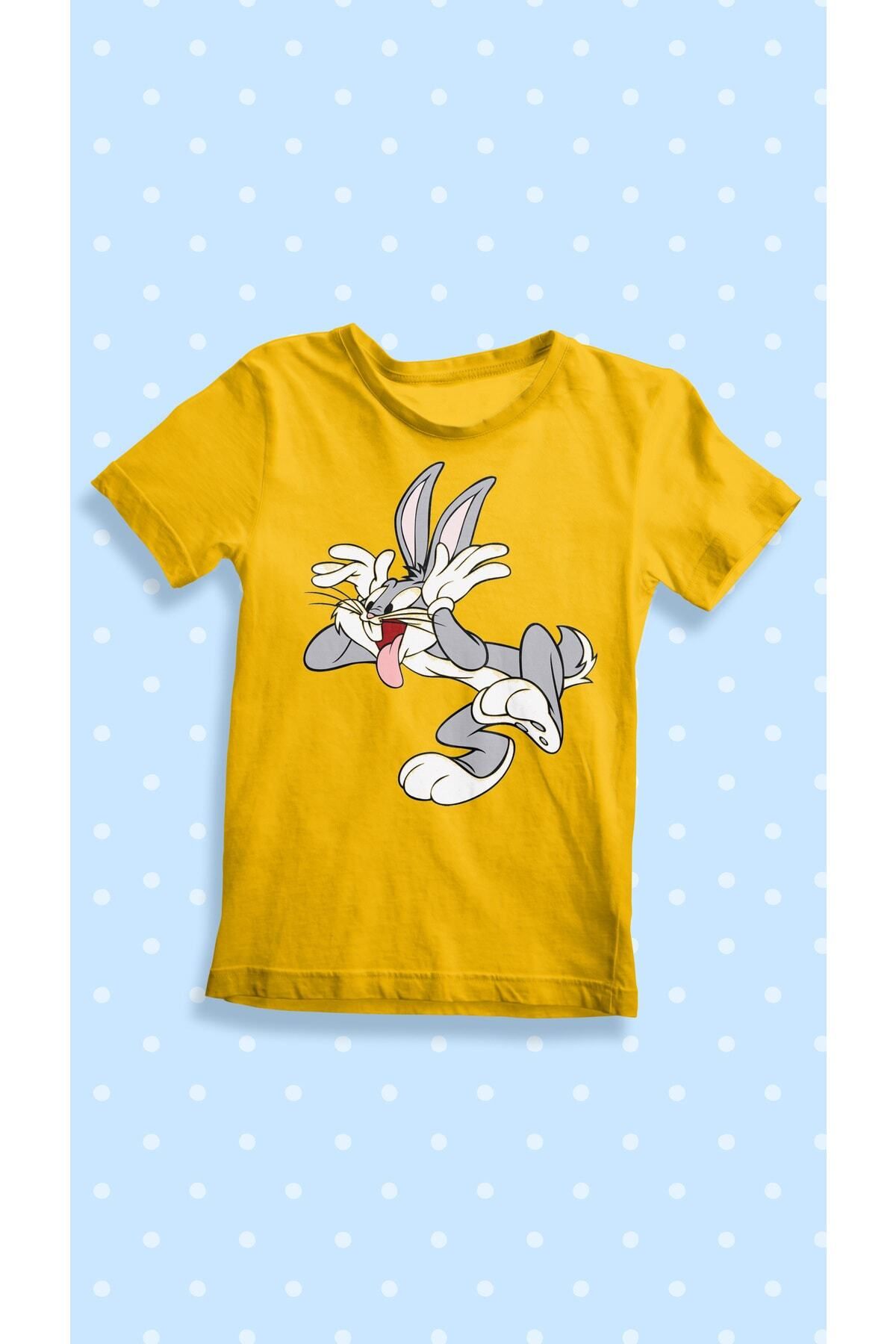 Miba Store Looney Tunes Bugs Bunny Baskılı Sarı Unisex Çocuk Tişört