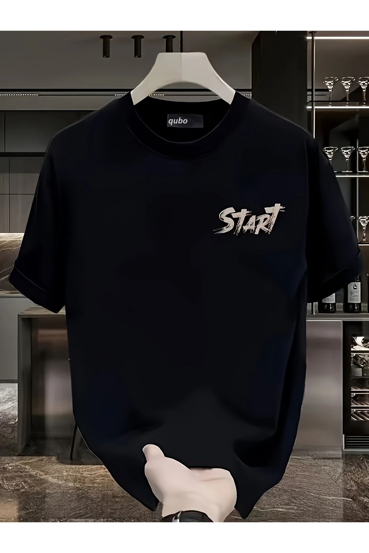 Hunors Sportswear & Company Unisex Kadın/Erkek Oversize Baskılı Pamuklu Bisiklet Yaka Kısa Kollu SİYAH T-shirt