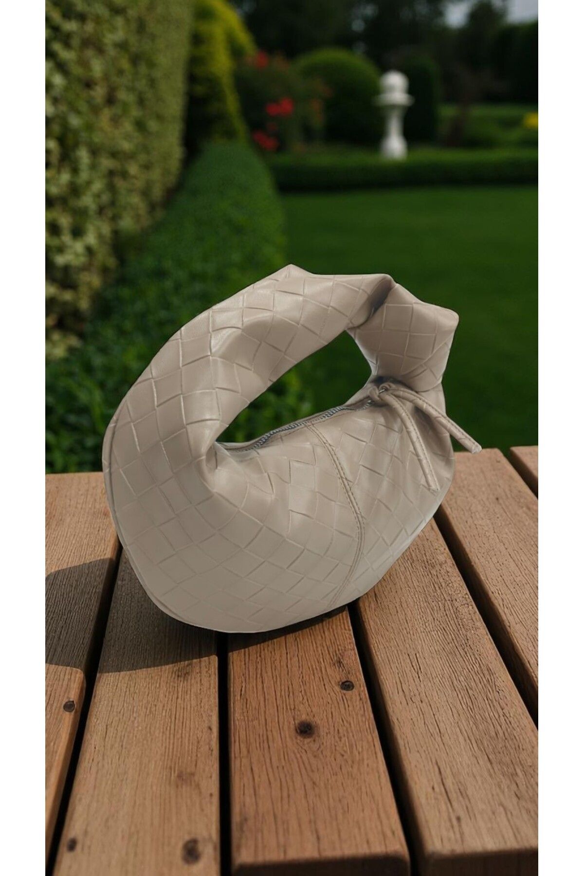 TUBAG SHOP DESENLİ DERİ DÜĞÜM DETAYLI KADIN EL ÇANTASI