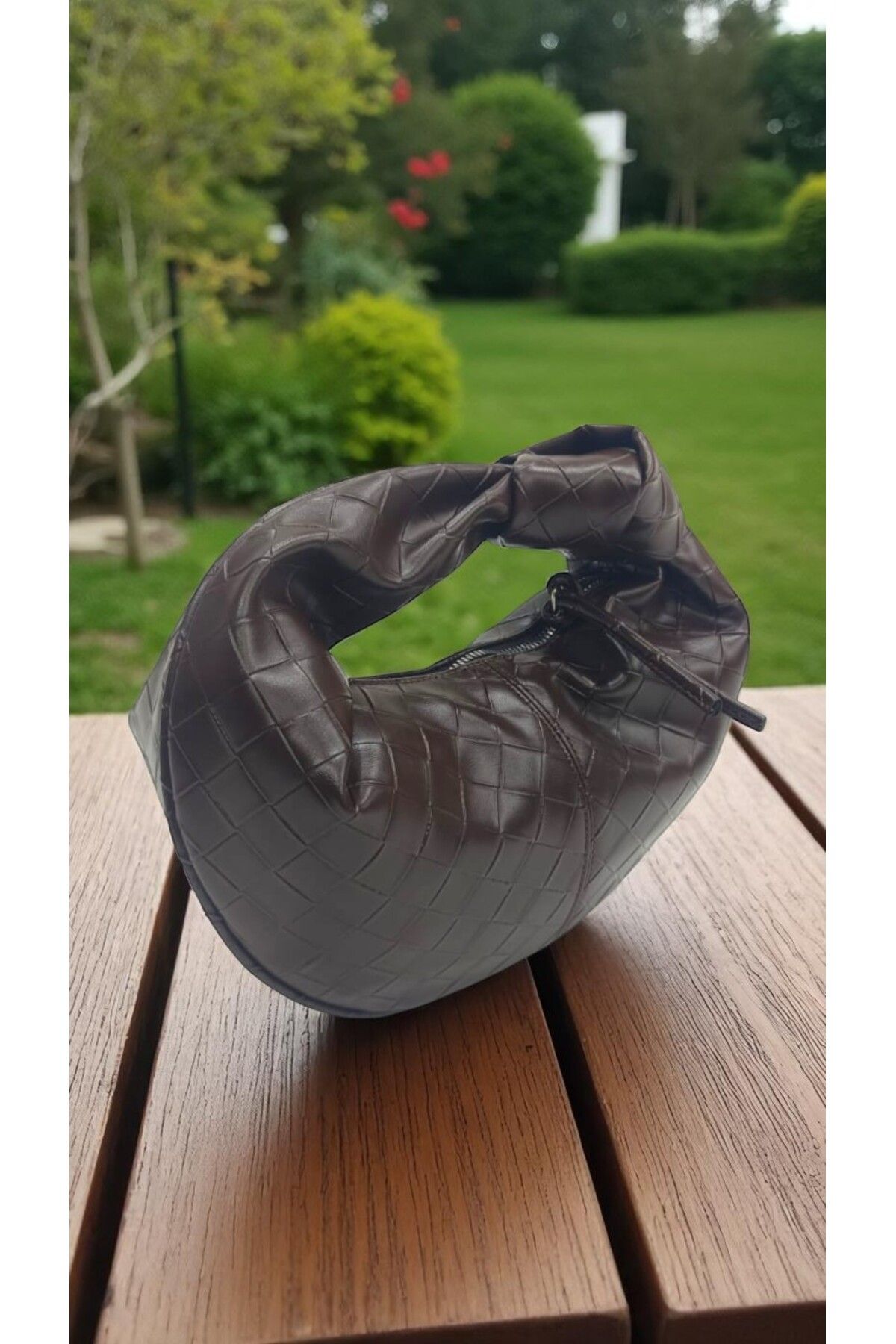 TUBAG SHOP DESENLİ DERİ DÜĞÜM DETAYLI KADIN EL ÇANTASI