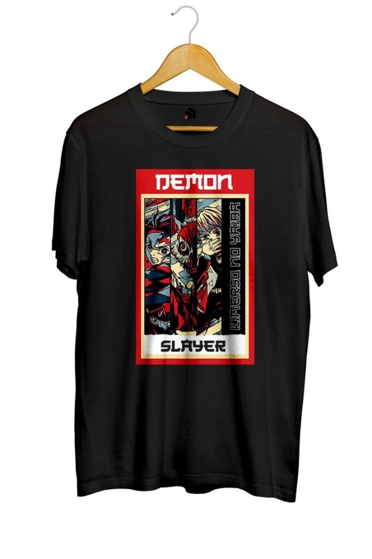 Miba Store Demon Slayer Retro Baskılı Unisex Tişört
