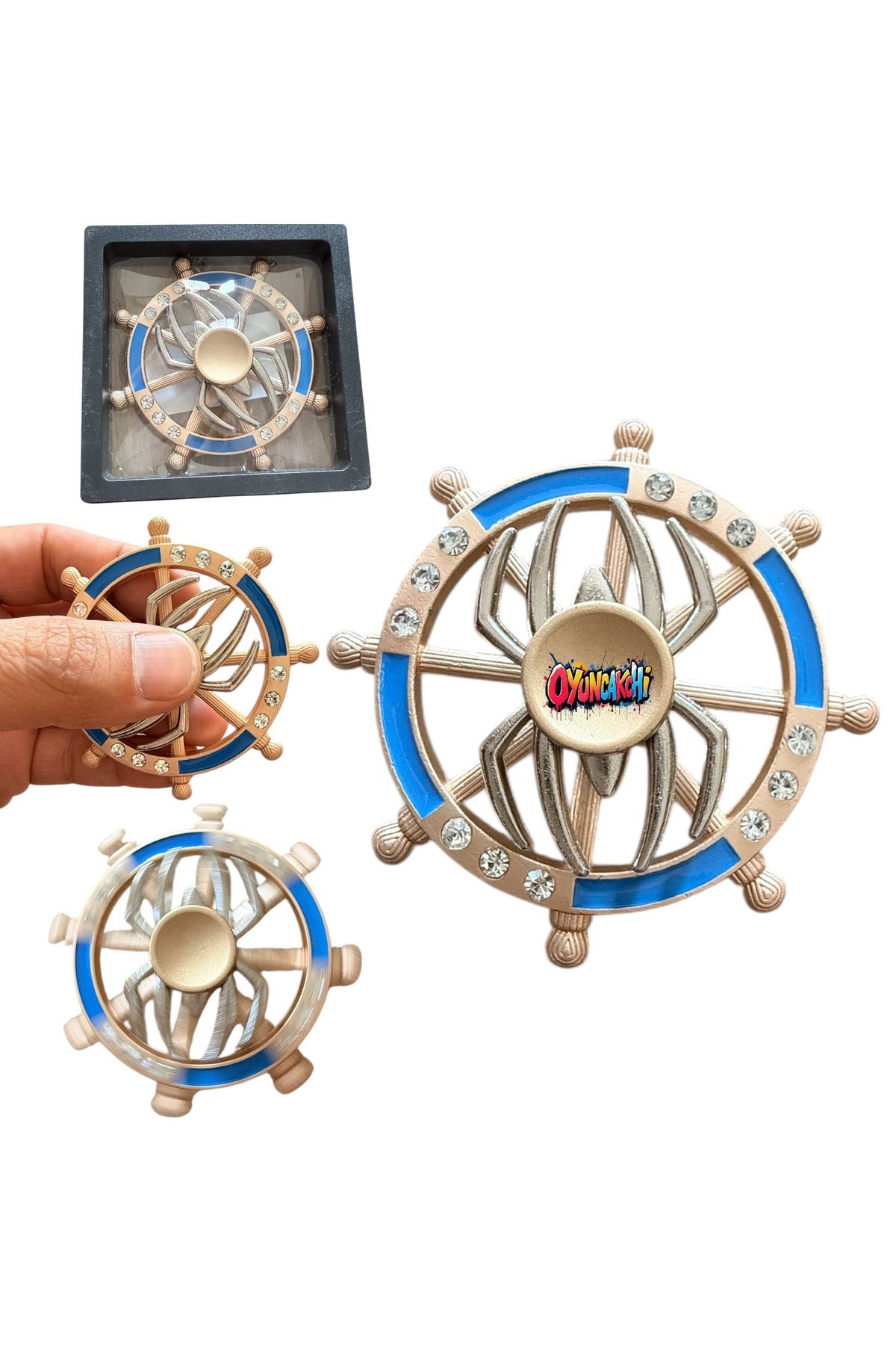 tmtoysandmore Metal Stres Çarkı Fidget Yeni Model Örümcek Ve Dümen Stres Atıcı Özel Kutulu 03