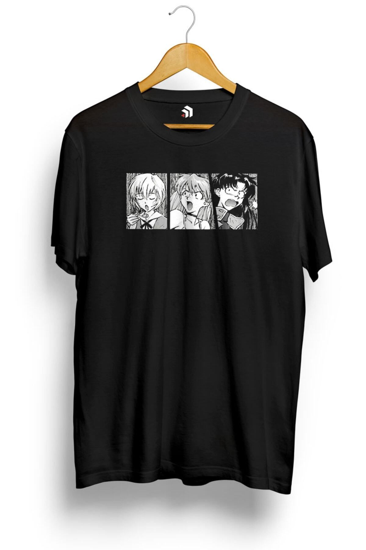 Miba Store Rei, Asuka And Misato - Dark Anime Baskılı Tişört