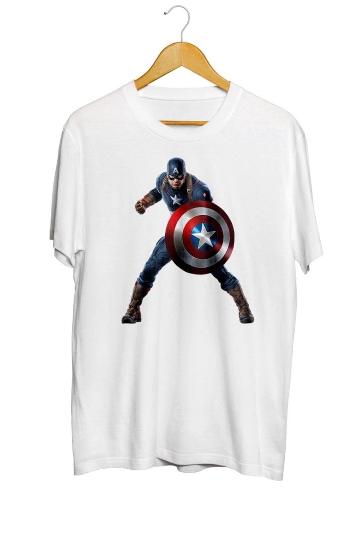 Miba Store Marvel Avengers Assemble Captain America Iron Man Baskılı Unisex Tişört