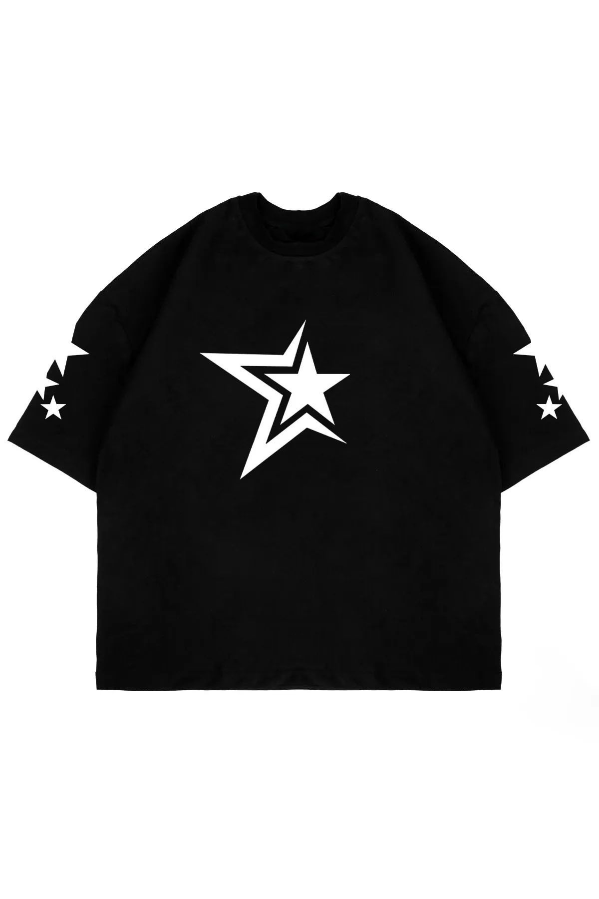 Hunors Sportswear & Company Unisex Kadın/Erkek Oversize Baskılı Pamuklu Bisiklet Yaka Kısa Kollu T-shirt