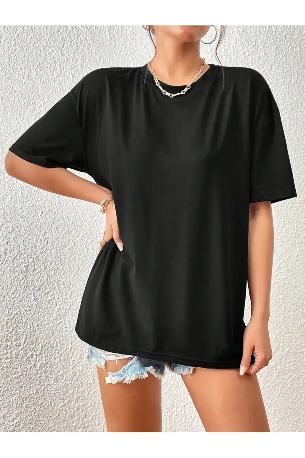 Hunors Sportswear & Company Flexi Premium Unisex Oversize %100 Pamuklu Bisiklet Yaka Kısa Kollu T-shirt
