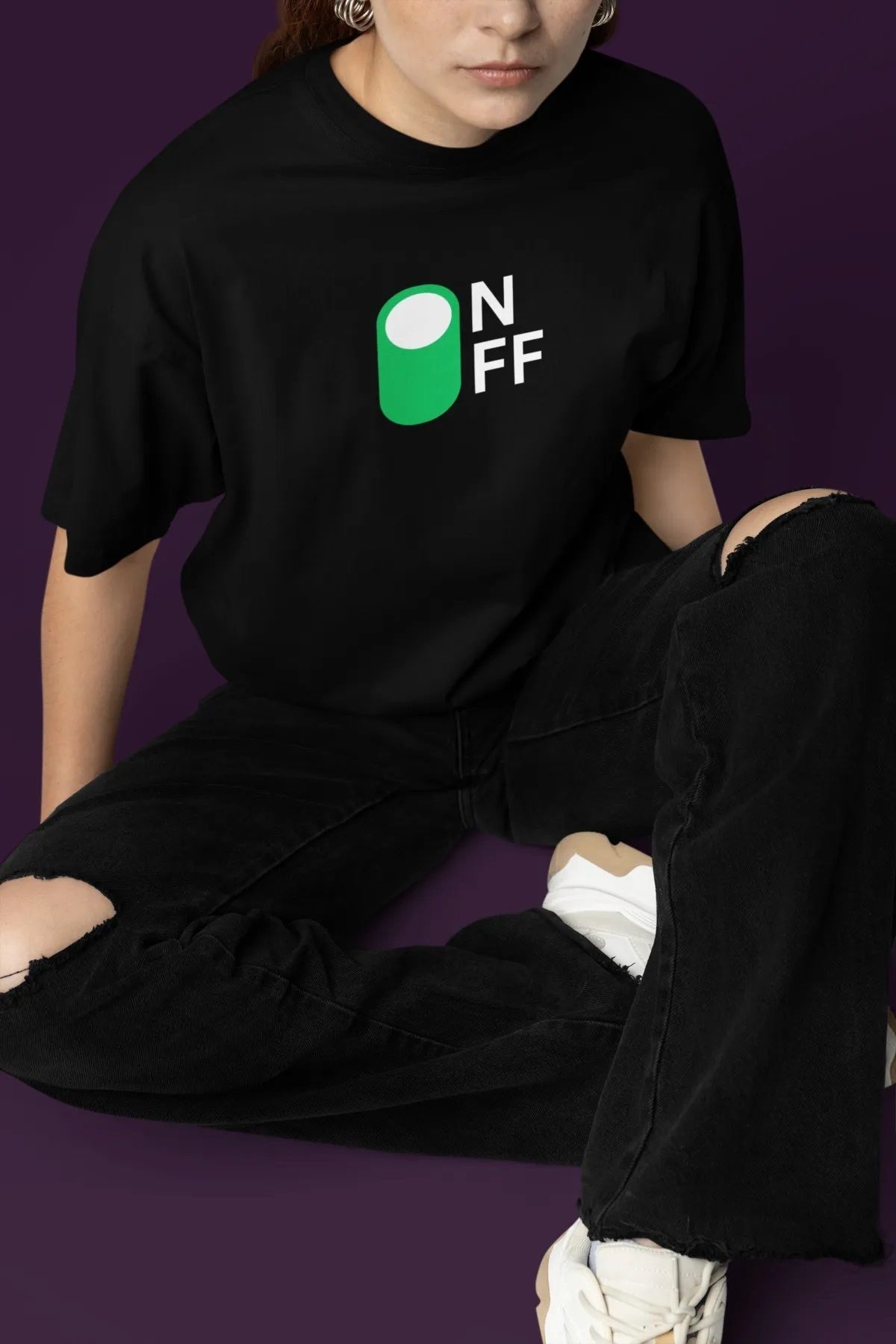 Hunors Sportswear & Company Unisex Kadın/Erkek Oversize Baskılı Pamuklu Bisiklet Yaka Kısa Kollu T-shirt