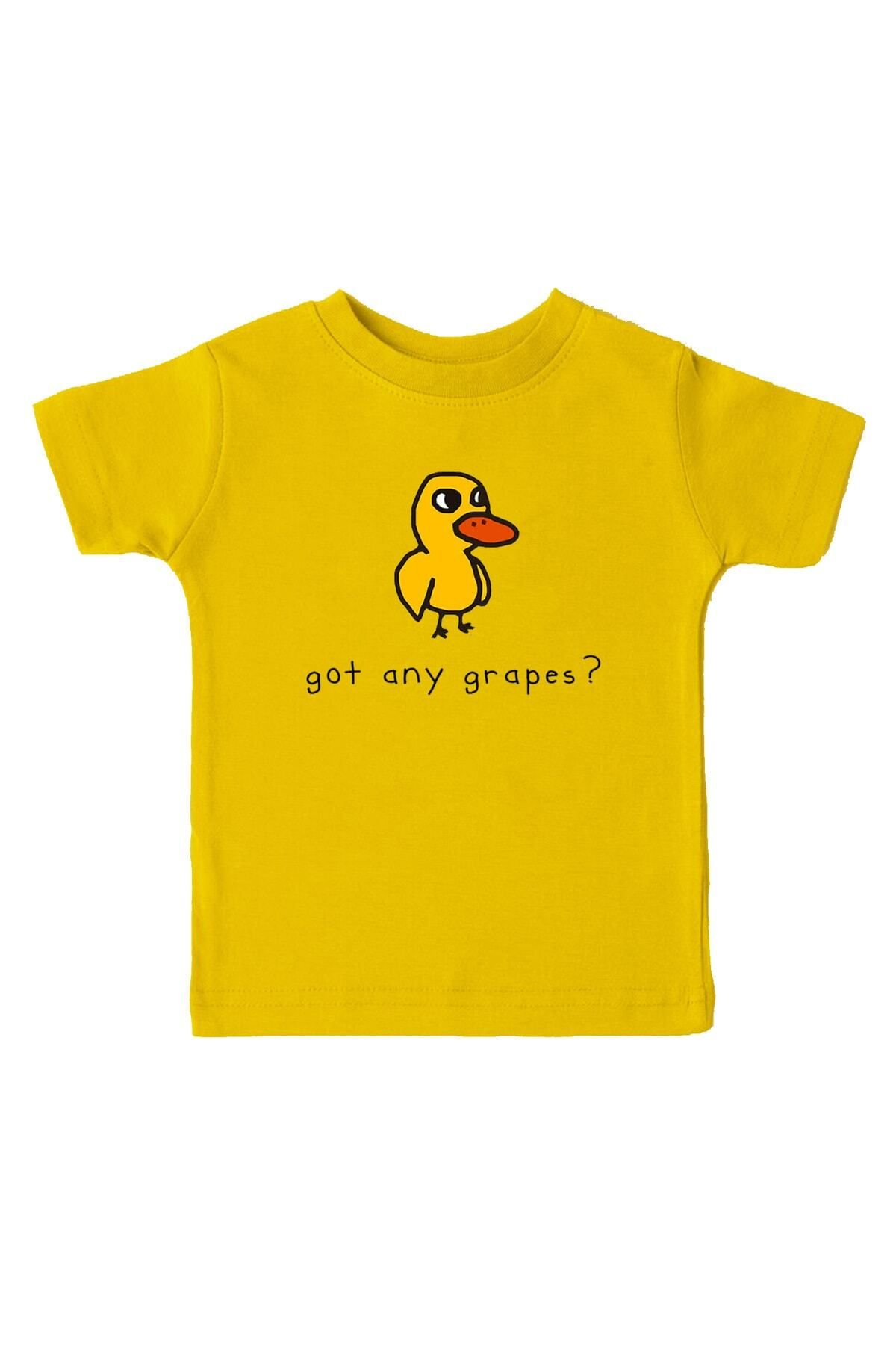 Miba Store Civciv- Got Any Grapes Baskılı Sarı Unisex Çocuk Tişört
