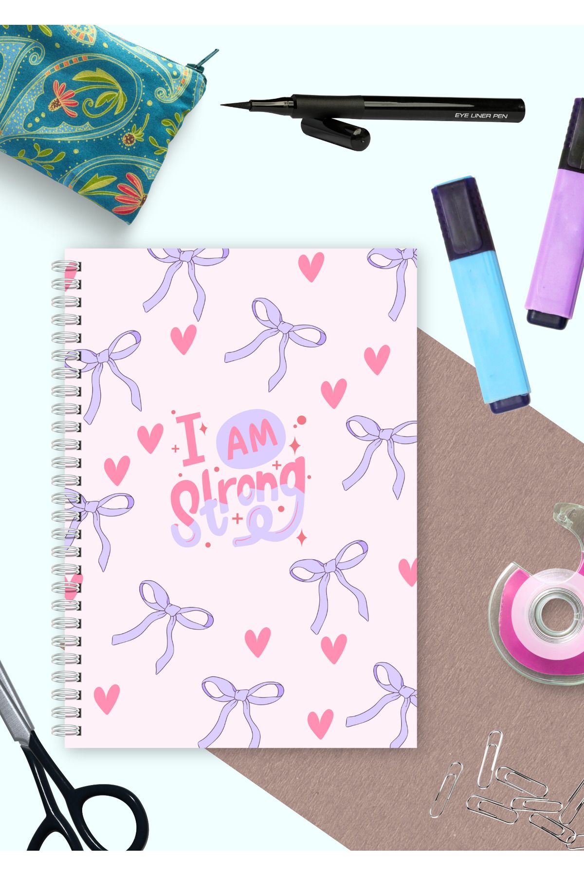 MEDUSAART Not Defteri, Defter, Okul Defteri, Sert Kapak, A5 Spiralli, 100 Sayfa