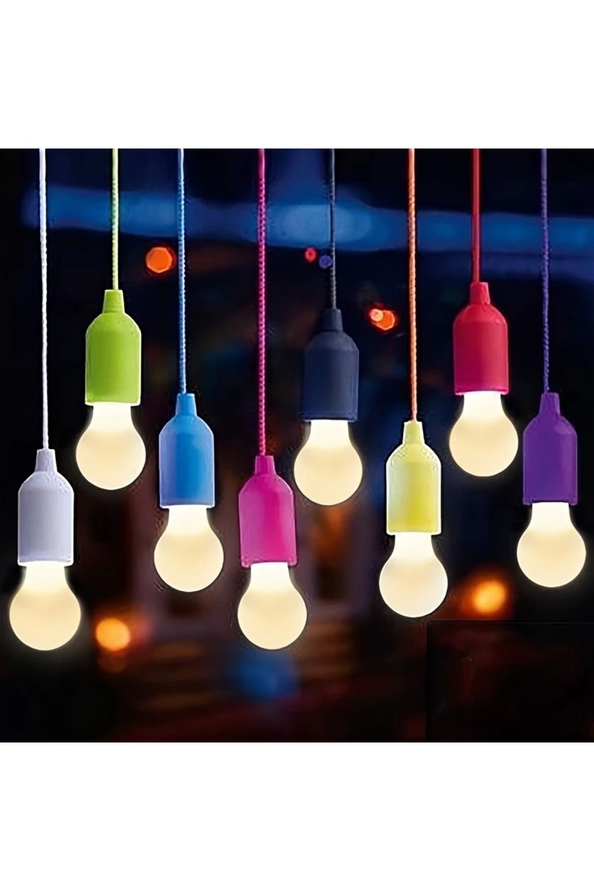 Askımo Pilli Çek Bırak Ipli Asılabilir Taşınabilir Ampül Kamp Lambası Çadır Led Işıldak tekli