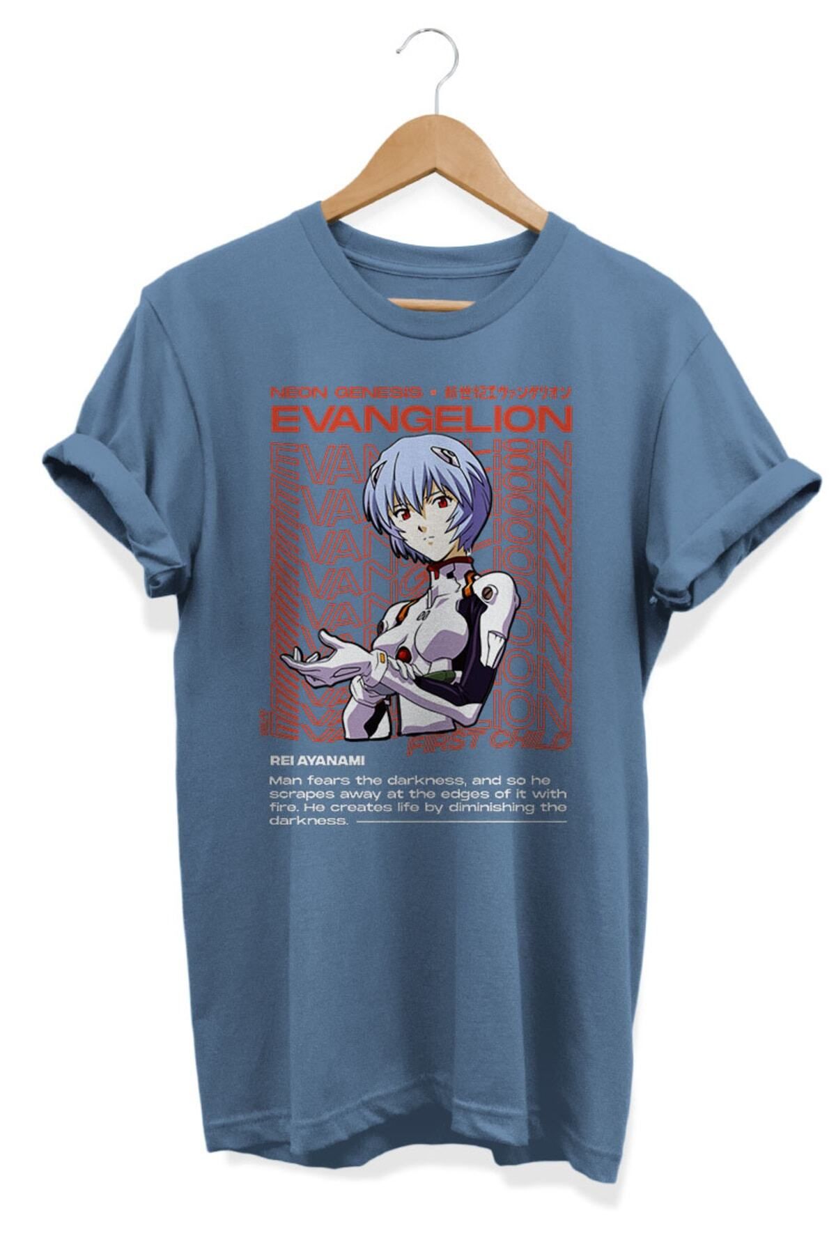 Miba Store Rei Ayanami Evangelion Aesthetic Anime Baskılı Oversize Tişört