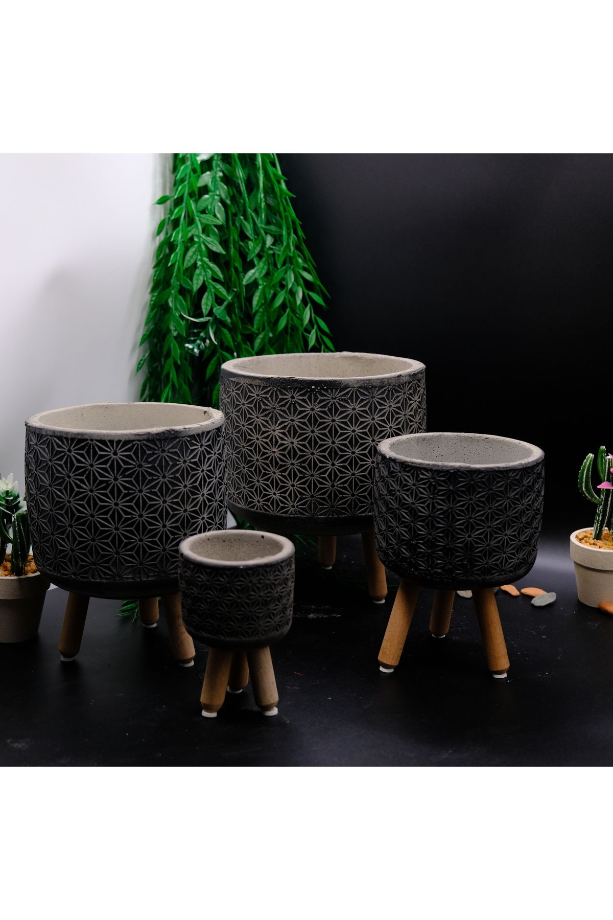 BGGdekor Yıldız set dekoratif BETON SAKSI