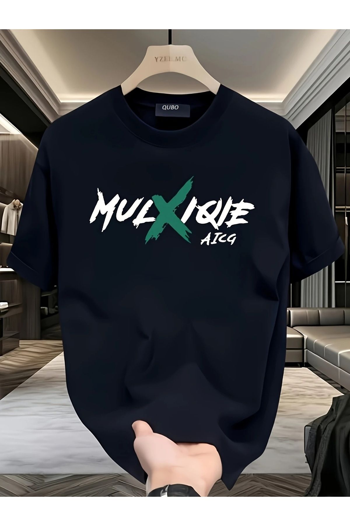 Hunors Sportswear & Company Unisex Kadın/Erkek Oversize Baskılı Pamuklu Bisiklet Yaka Kısa Kollu SİYAH T-shirt