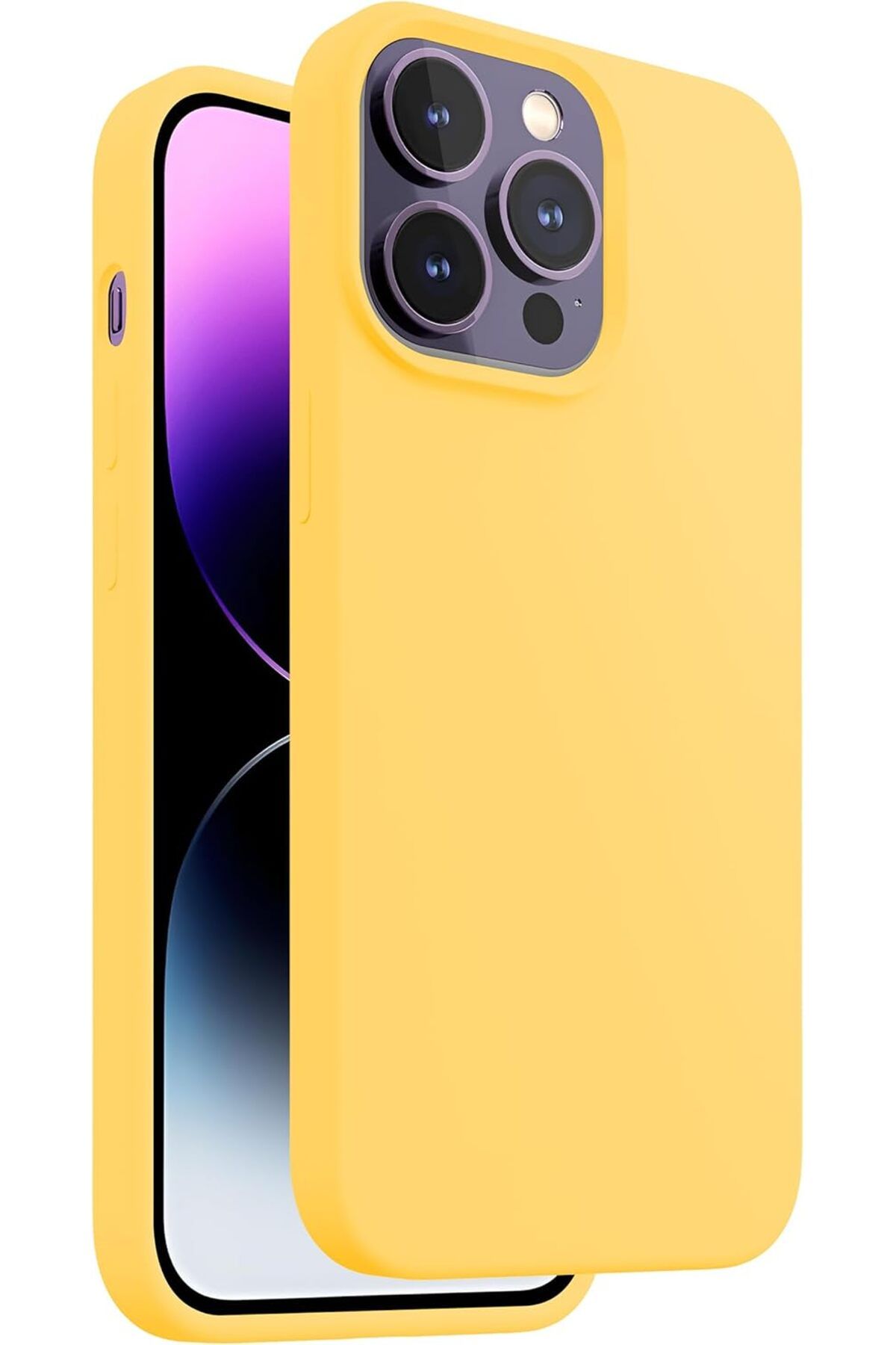 STOREMAX mrttnca iPhone 14 Pro Max İçin İpeksi Yumuşak Dokulu İçi Kadife Tam Koruma Sağlayan Darbe Emi
