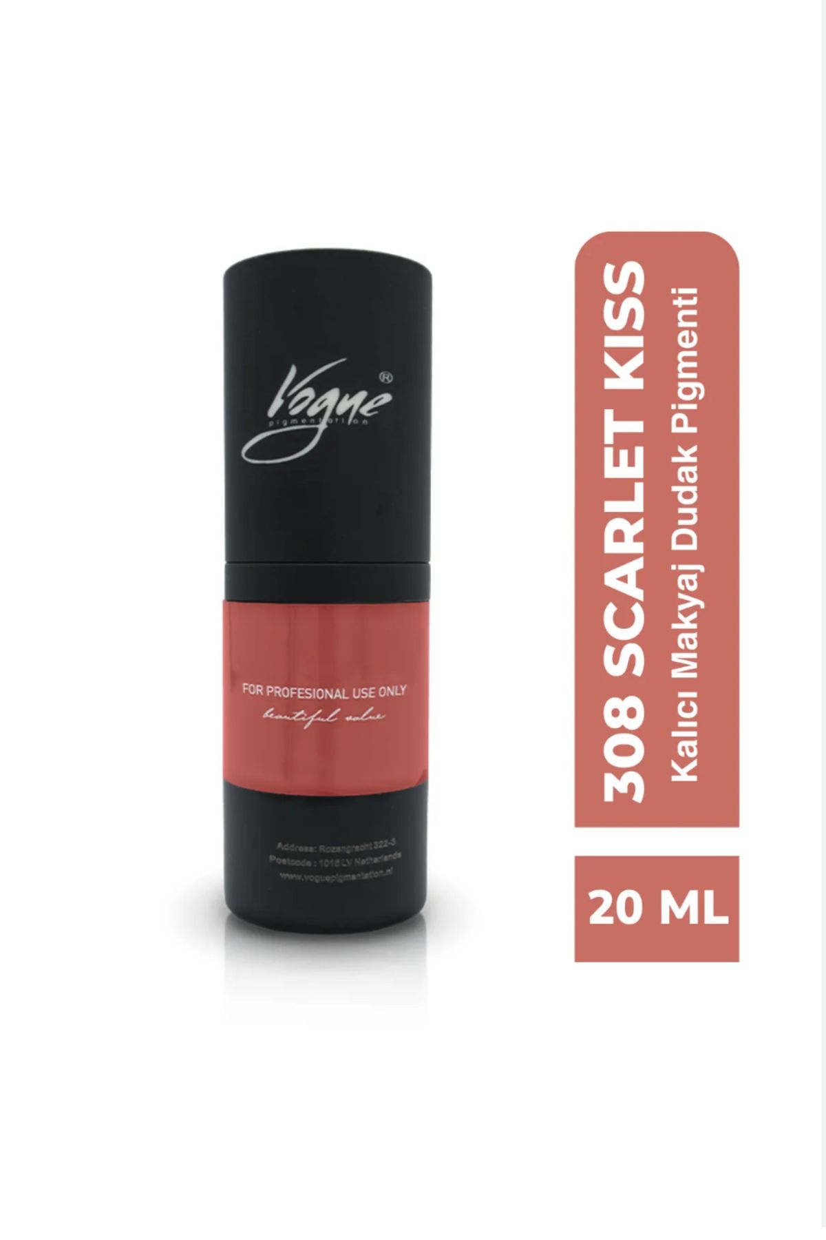 Vogue 20 ML Kalıcı Makyaj Dudak Pigmenti 308 Scarlet Kiss