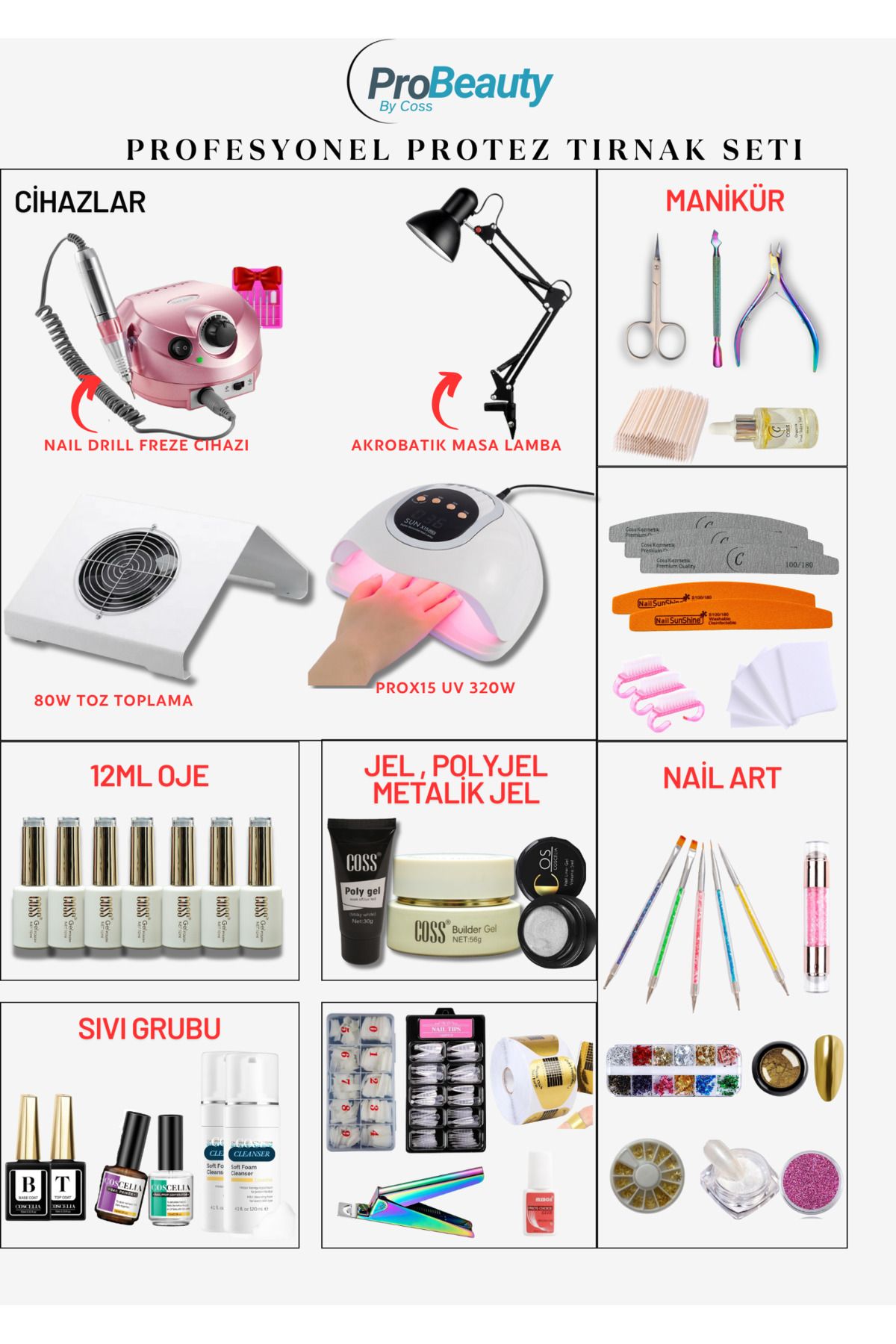 PRObeauty Profesyonel Protez Tırnak Seti