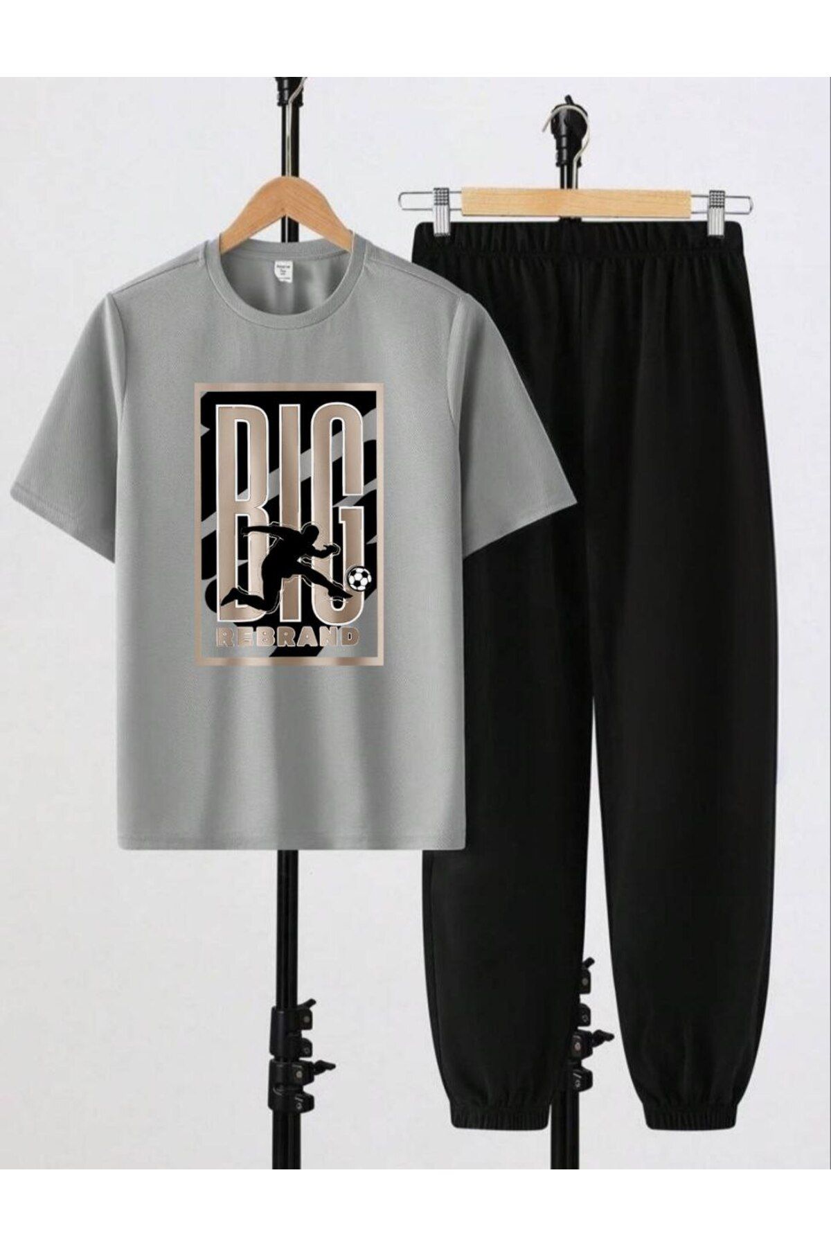 REBRAND Oversize T-shirt Uzun Pantolonlu Takımı Spor - Baskılı