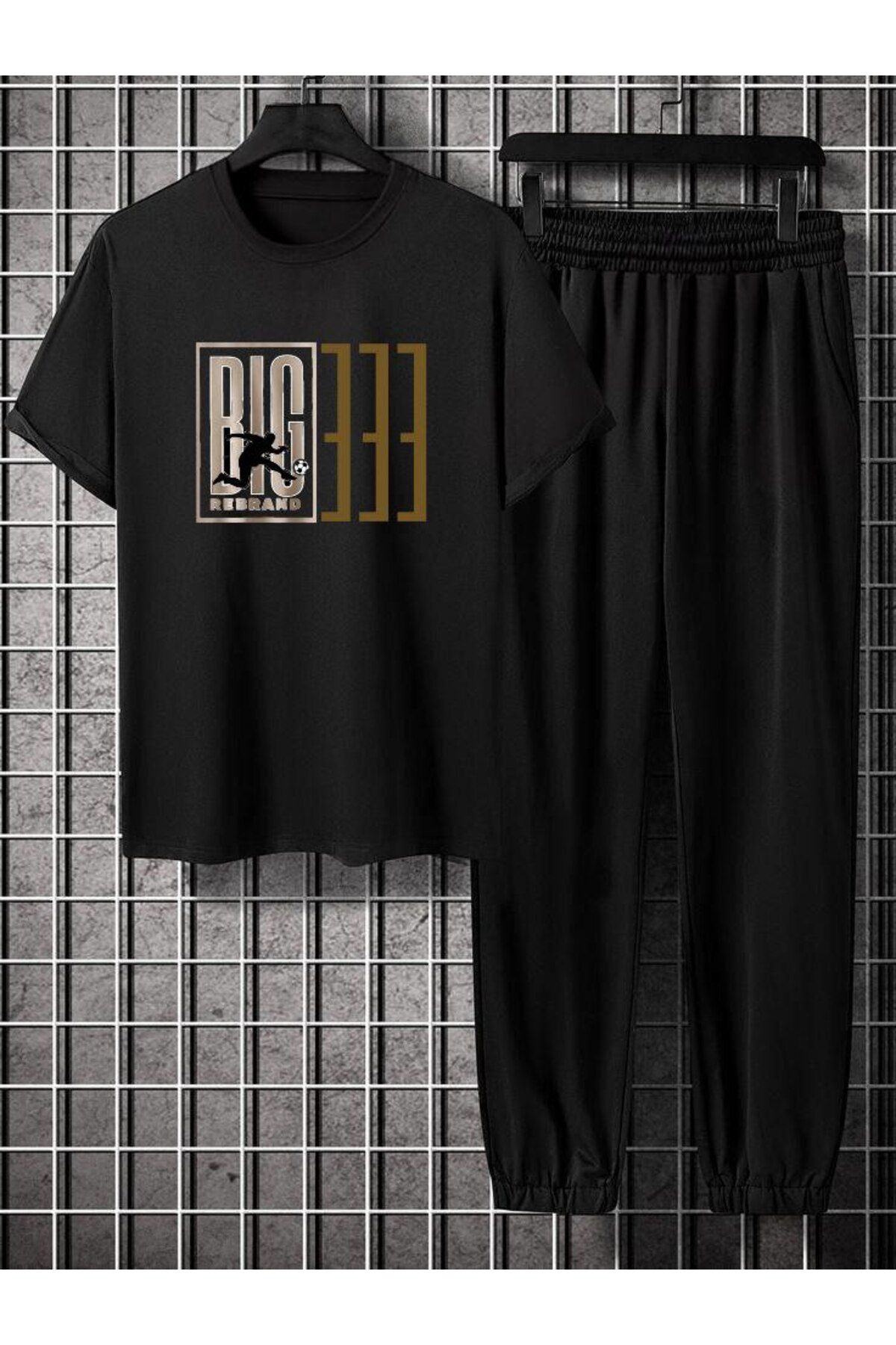 REBRAND Spor Giyim Oversize T-shirt Takımı - Baskılı Alt Üst Eşofman