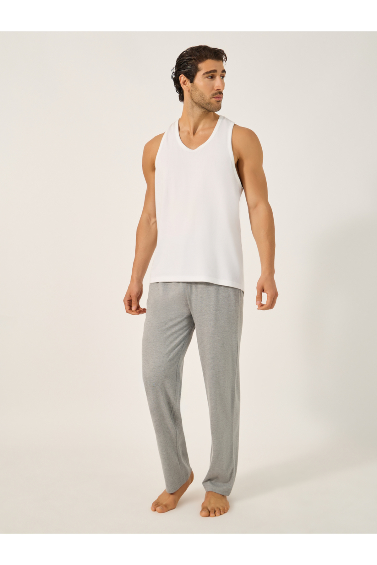 Styli-Pack of 2 - Solid Open Hem Pyjama with Drawstring 3