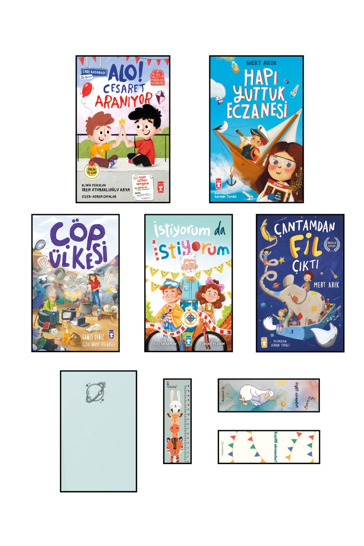 Timaş Çocuk 2. 3. Sınıf Okuma Seti 5 Kitap Hapı Yuttuk/Çöp Ülkesi/Alo Cesaret