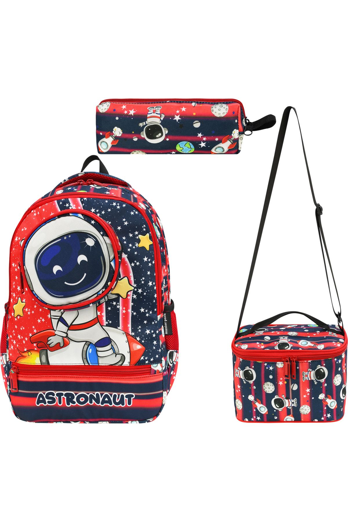QL ACCESSORY Astronot Lisanslı Termal Beslenmeli İlk Okul Çantası seti