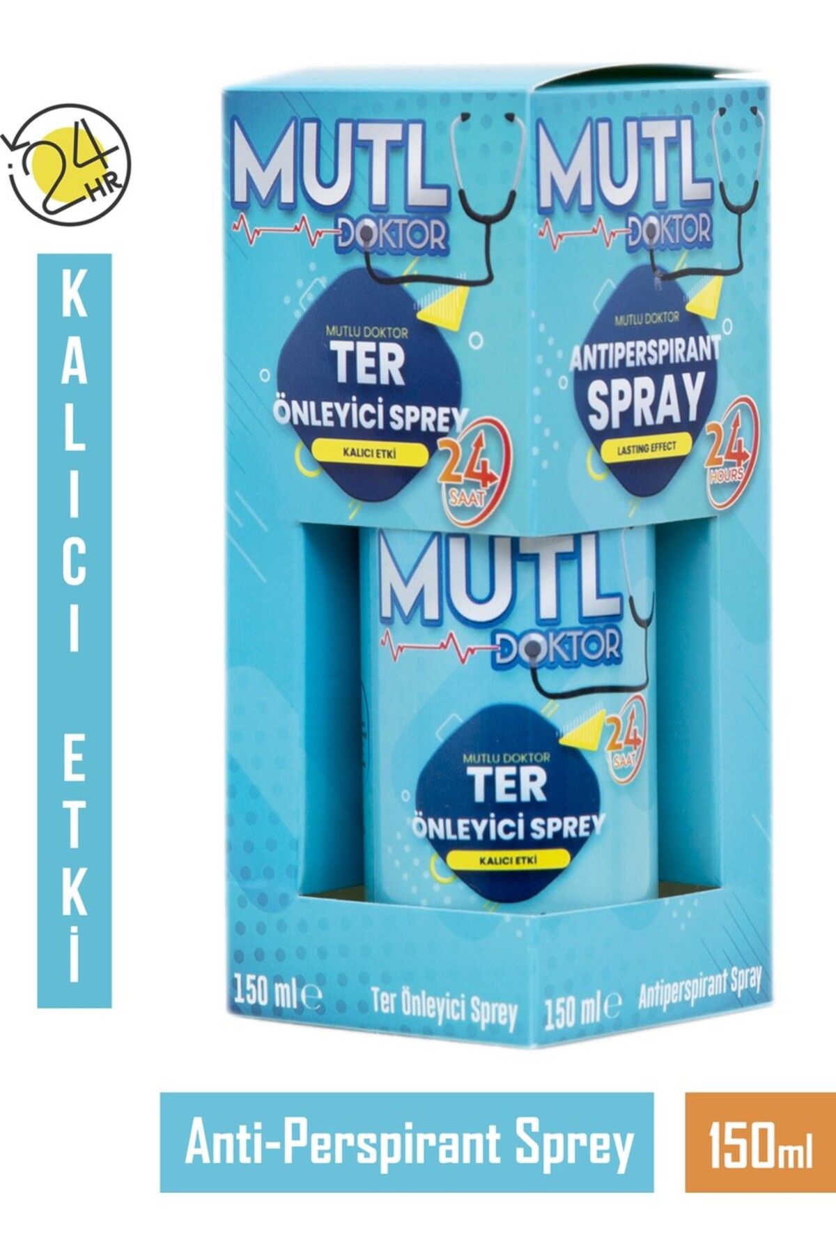Mutlu Doktor Ter Önleyici Sprey 150 ml – Uzun Süreli Kuruluk & Aromatik Koku
