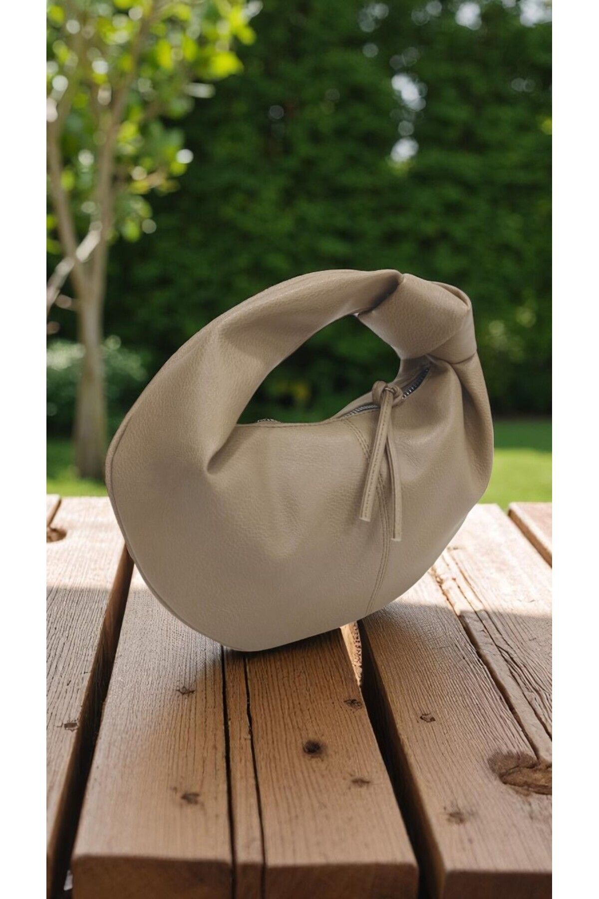 TUBAG SHOP DERİ DÜĞÜM DETAYLI KADIN EL ÇANTASI