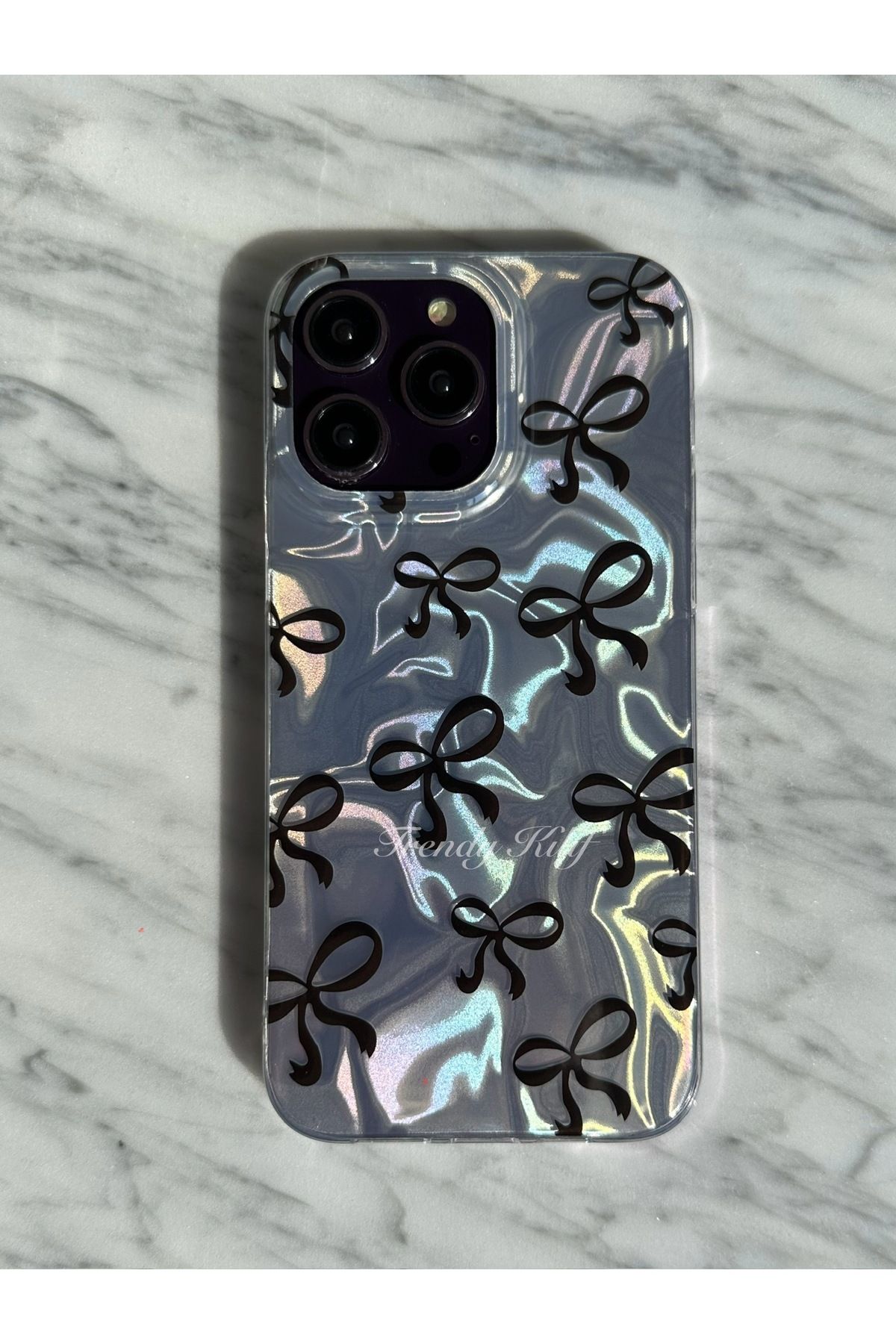 TRENDY KILIF iPhone (12/12 PRO) uyumlu Hologram Fiyonklu Kılıf
