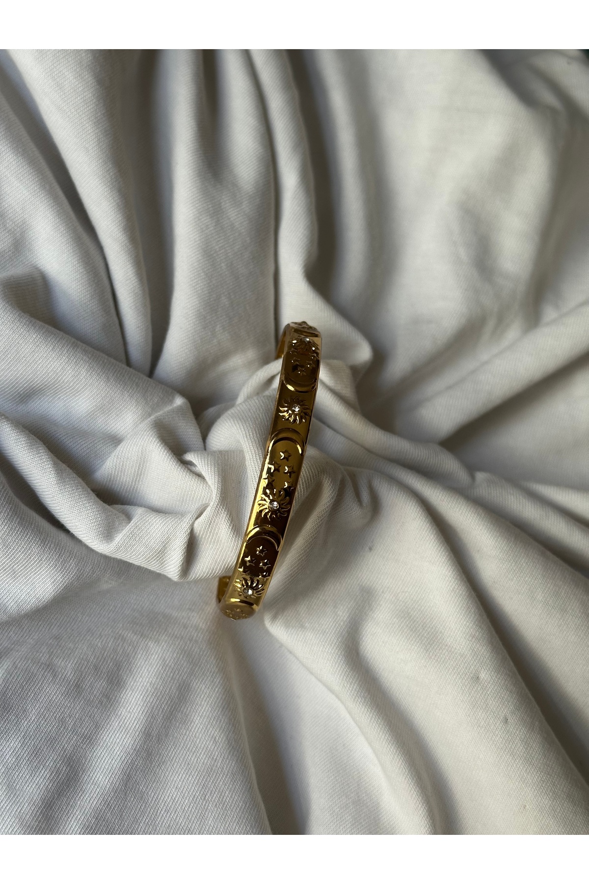 Midellie  güneş ve ay çelik kelepçe - Görsel 3