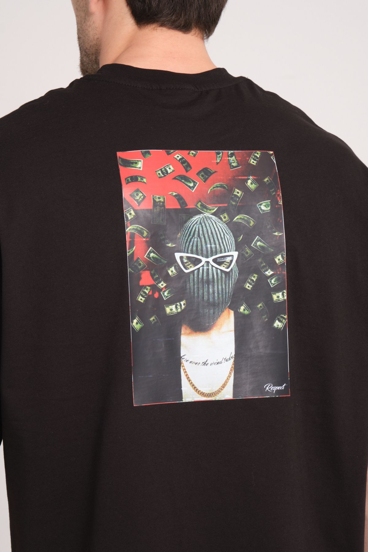 RESPECT FACTORY Maske Baskılı-Oversize-T-shirt