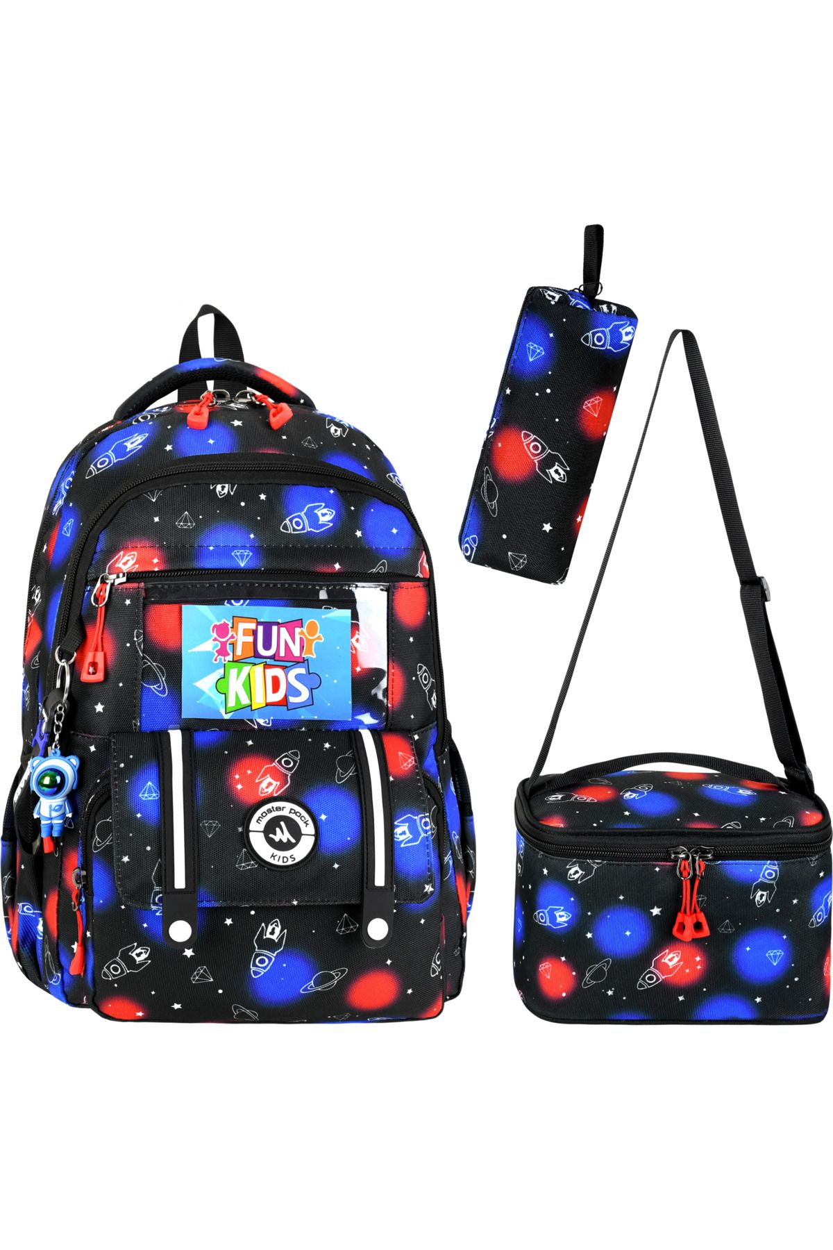 QL ACCESSORY Astronot Uzay Kore Tarzı Lisanslı Termal Beslenmeli İlk Okul Çantası seti