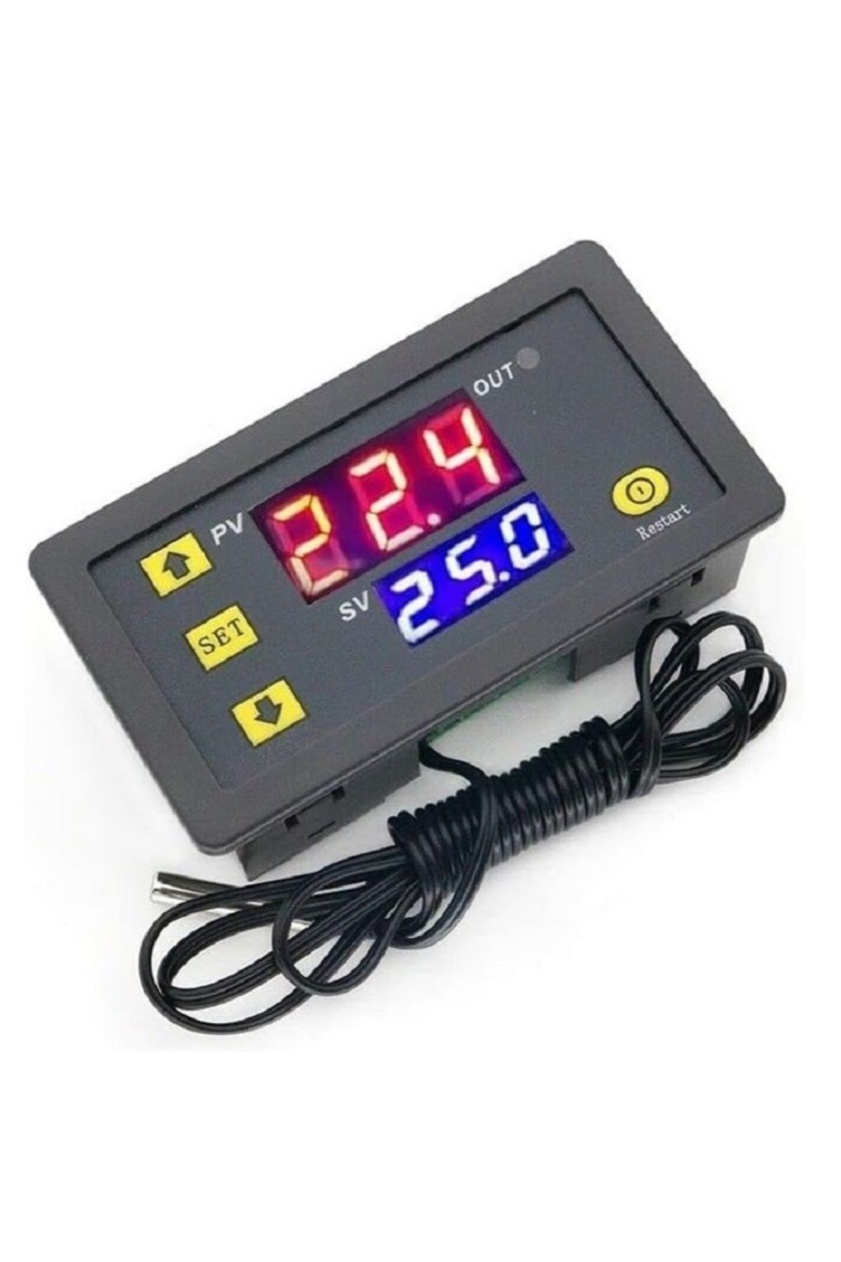 EcoFast W3230 Röle Çıkışlı Dijital Termostat 220V, LCD Ekranlı Sıcaklık Kontrol Cihazı (-50°C~110°C Aralığı)