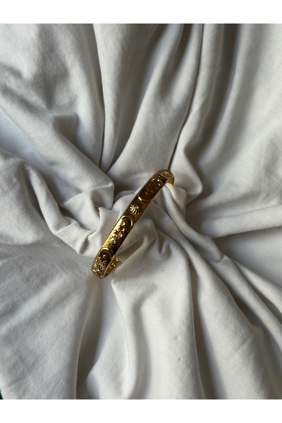 Midellie  güneş ve ay çelik kelepçe - Görsel 2