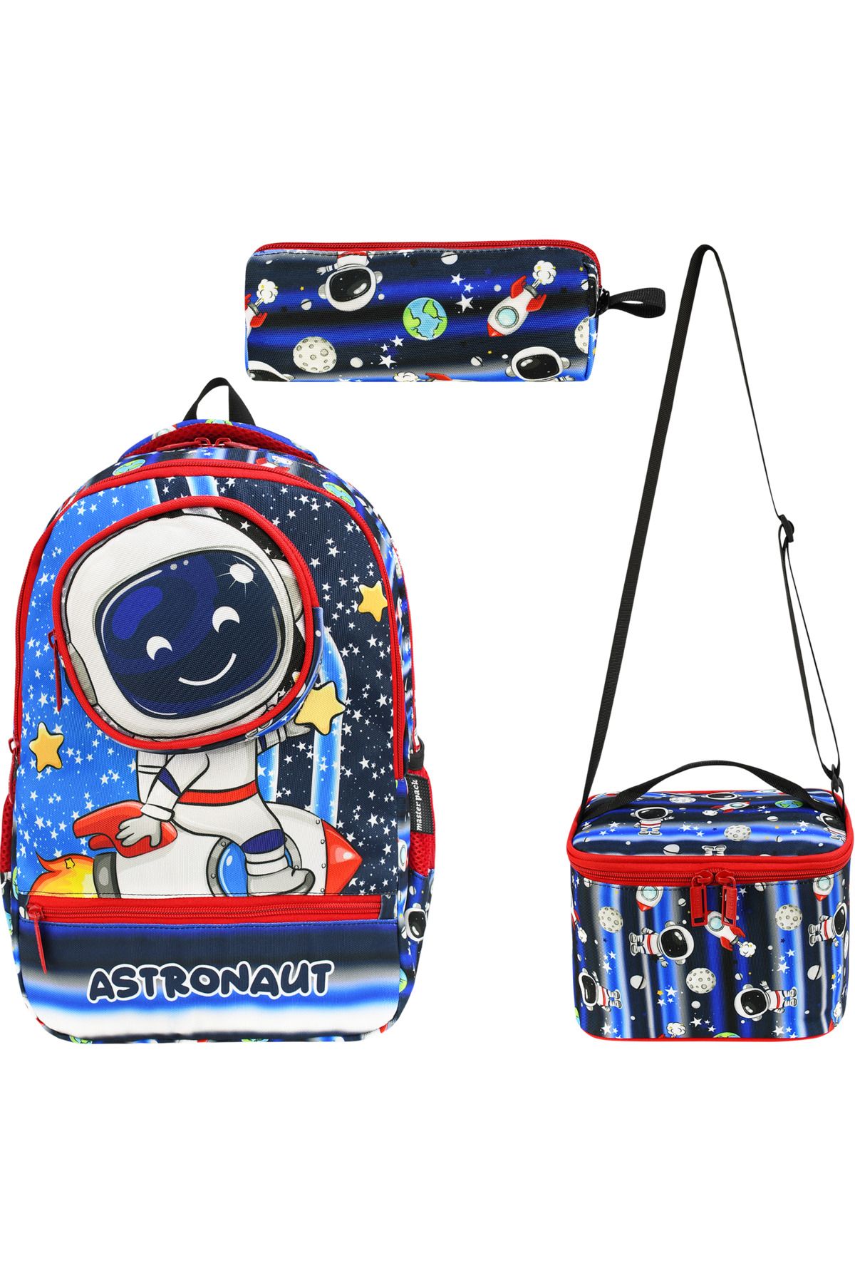 QL ACCESSORY Astronot Lisanslı Termal Beslenmeli İlk Okul Çantası seti