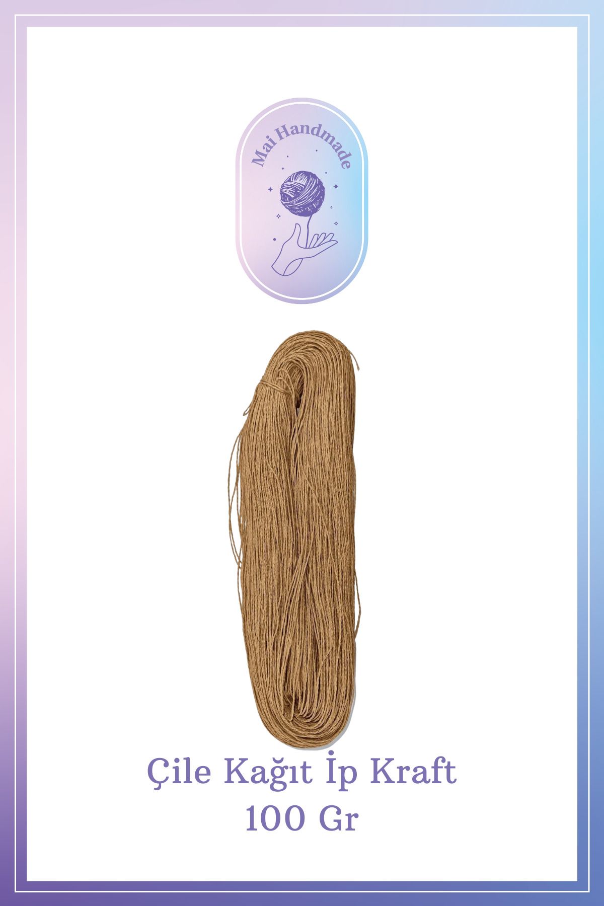 Mai Handmade Hobby ve Örgü Evi Kağıt Ip Örgü Ip 100 gram Doğal Kağıt İp – El Yapımı Dekoratif Örgü ve Paketleme İpi
