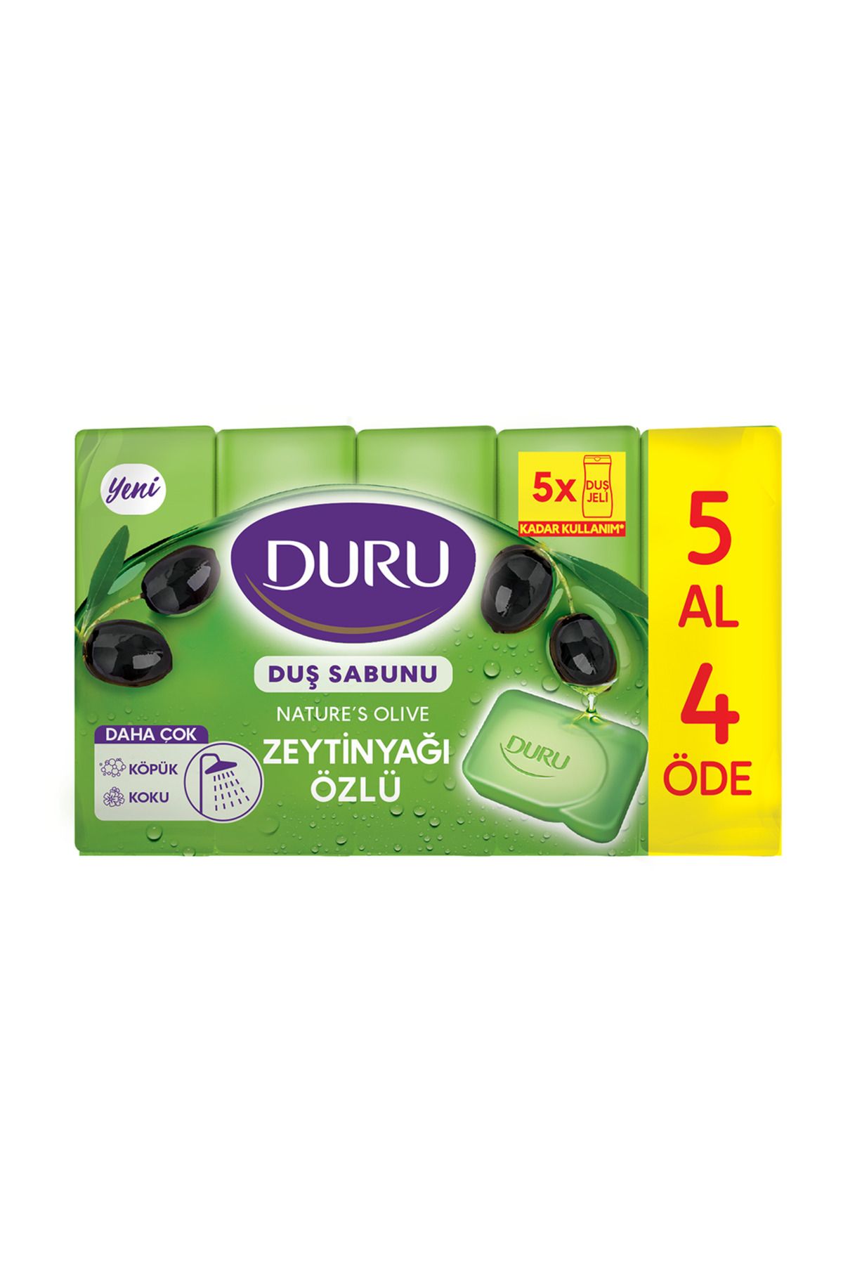 Duru Nature's Olive Zeytinyağı Özlü Duş Sabunu 5 x 150 G