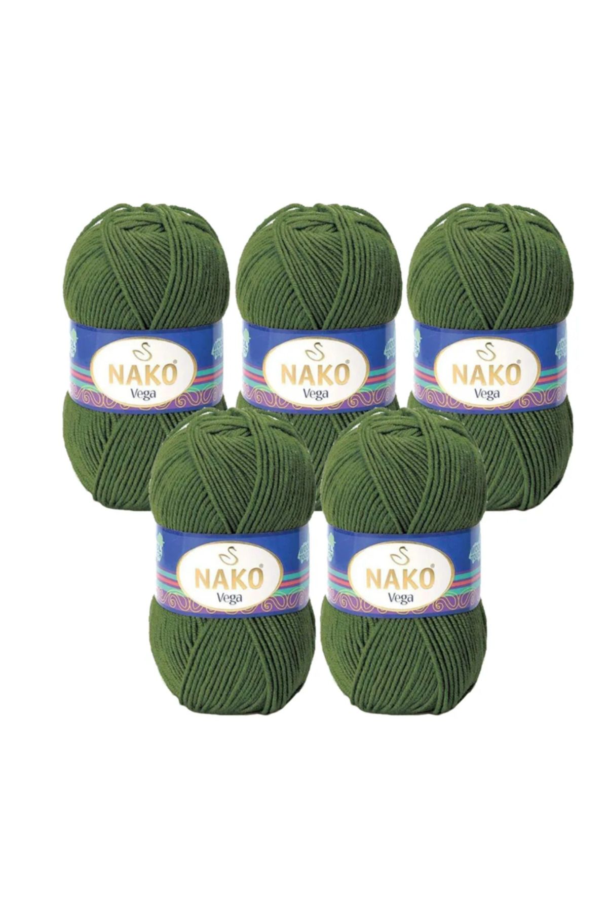NAKO Vega Örgü İpliği 5’li Paket -Hırka, Kazak, Bebek Ürünleri ve Aksesuarlar İçin Dört Mevsim İplik